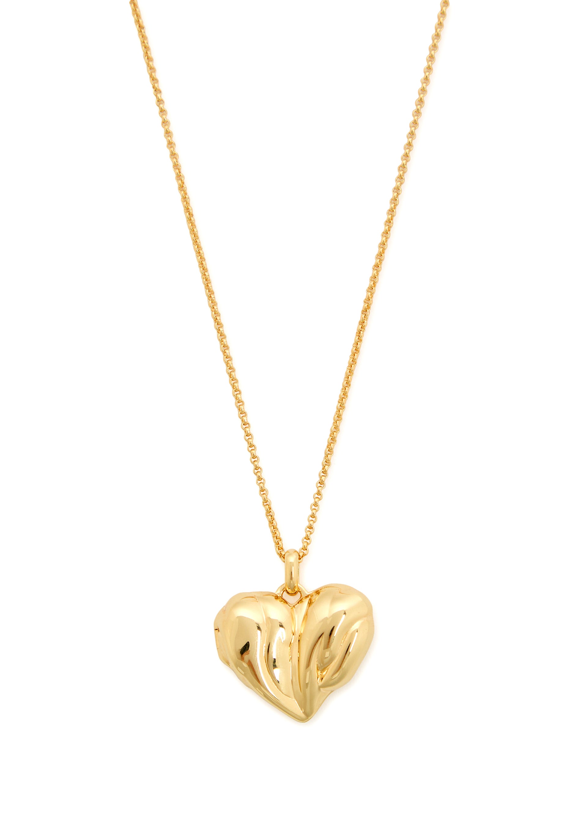 Heart 18kt gold-plated locket necklace