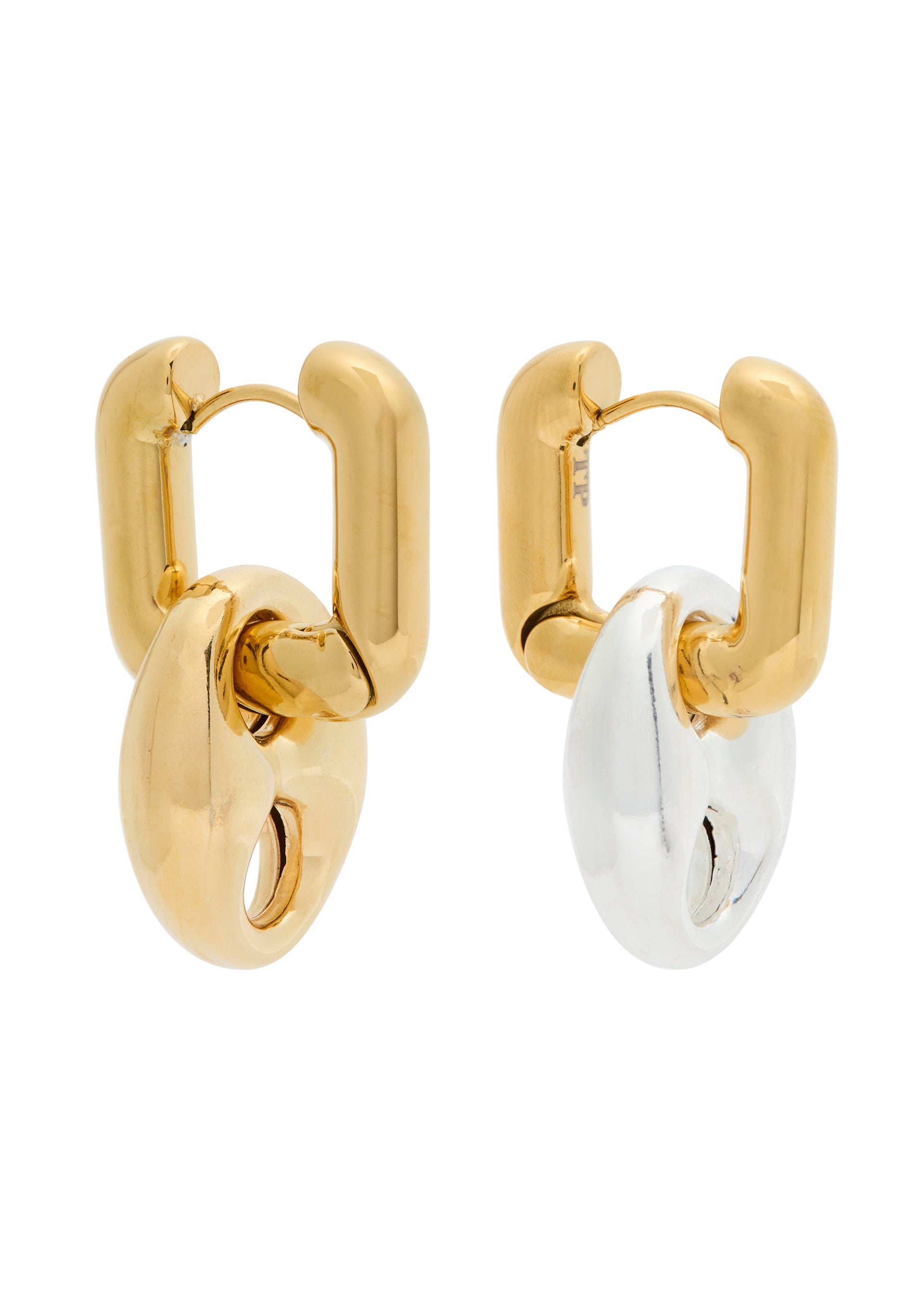 Léonie mismatched 24kt gold-plated hoop earrings