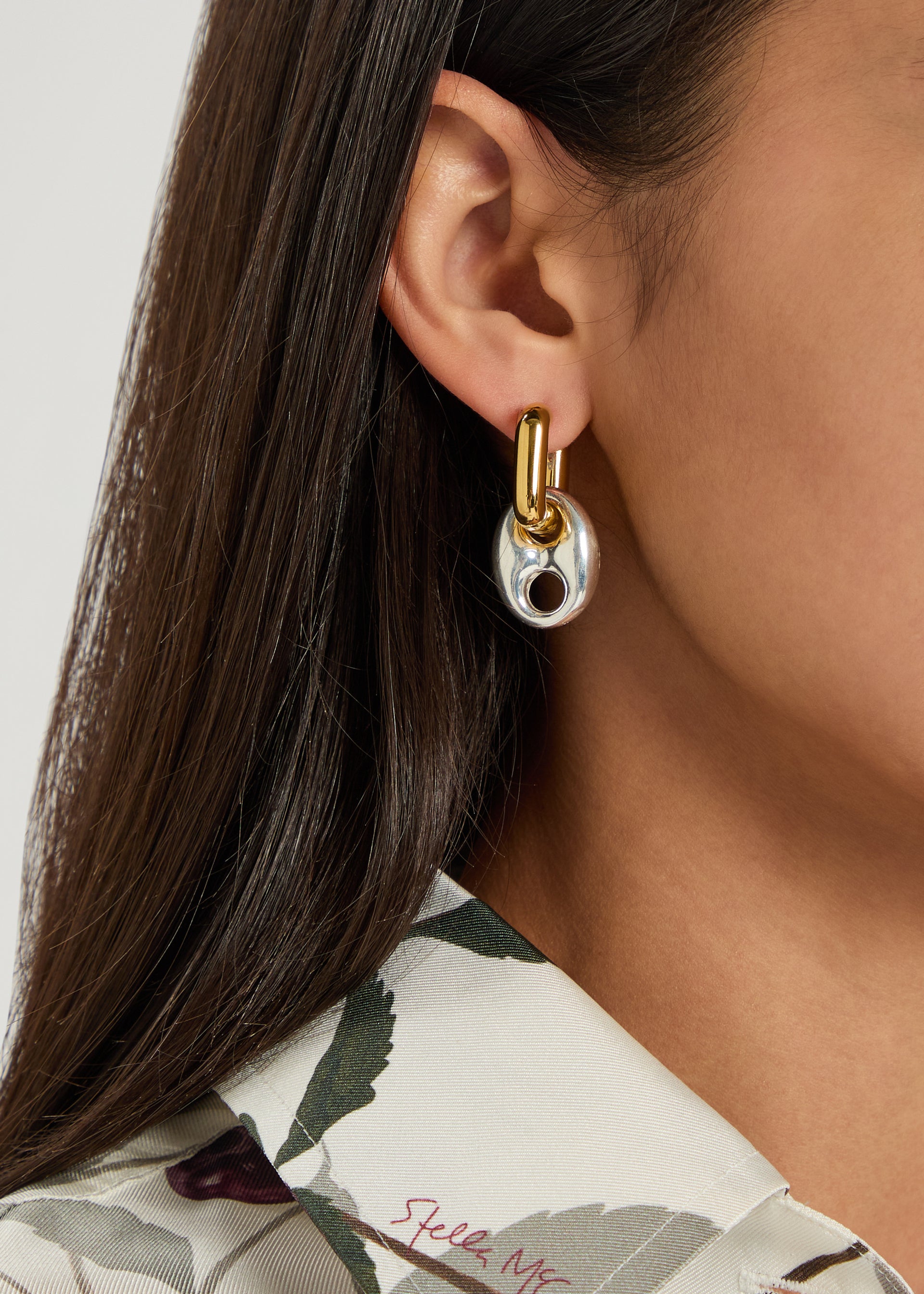 Léonie mismatched 24kt gold-plated hoop earrings