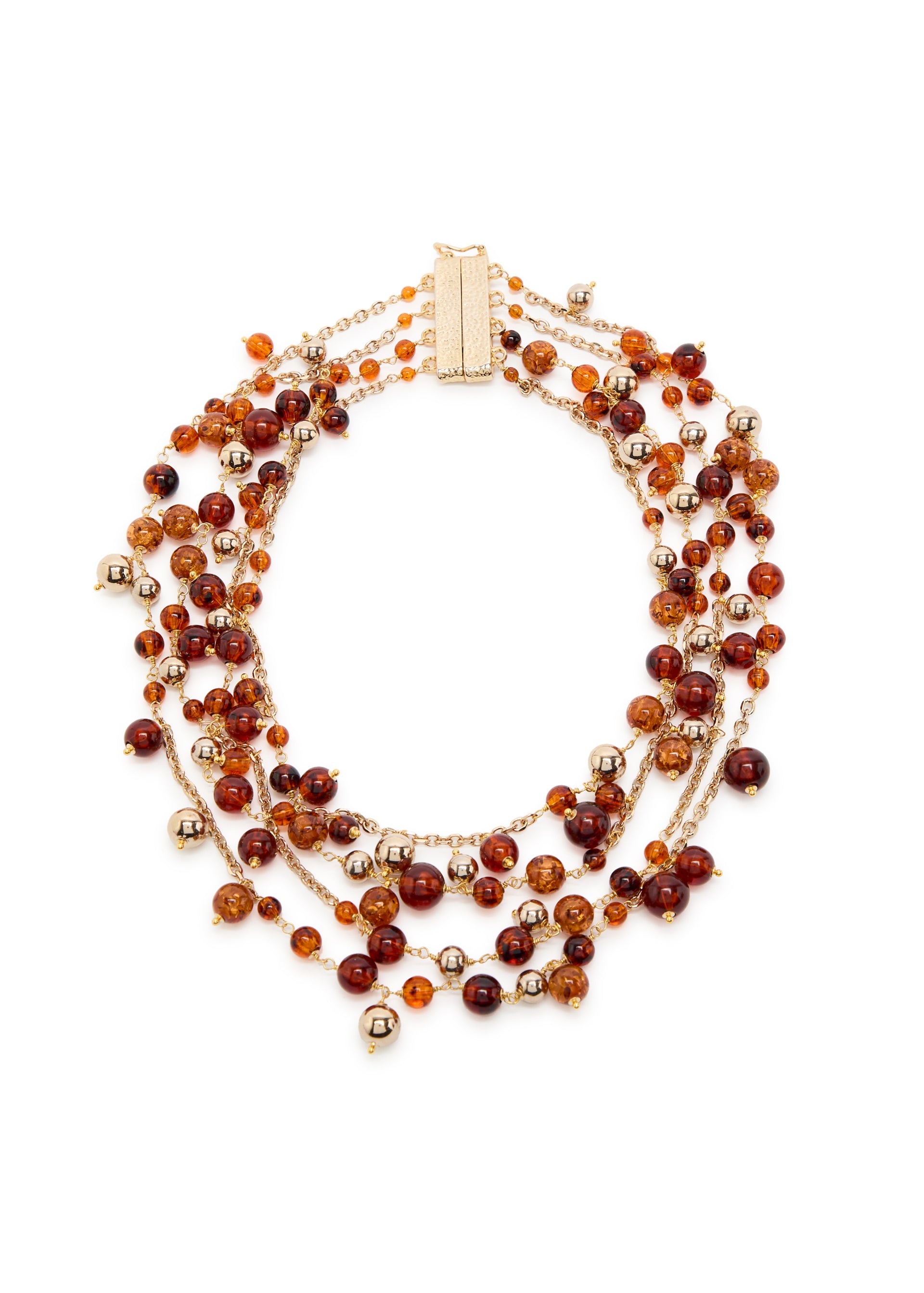Beaded gold-plated necklace