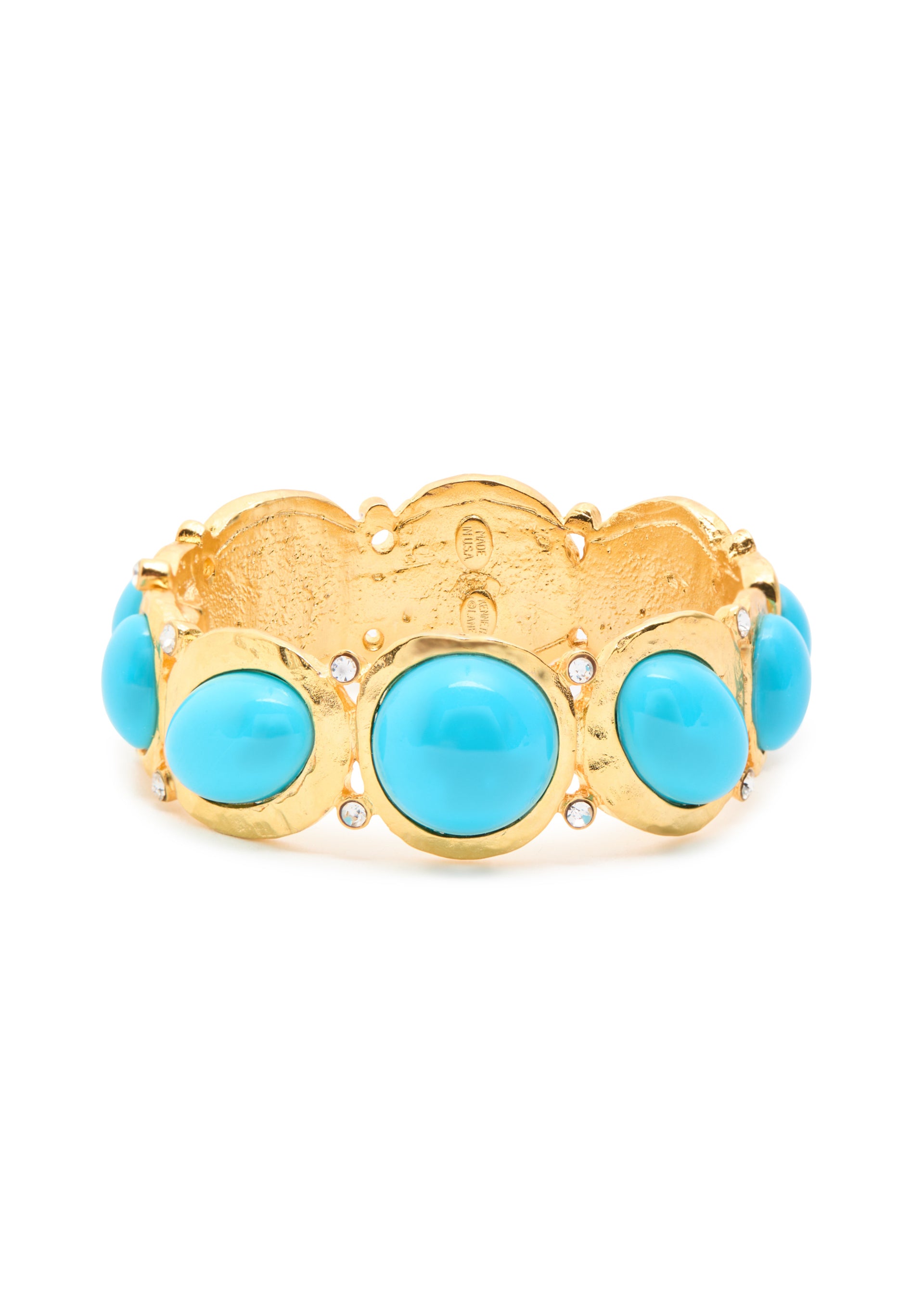 Cabochon 22kt gold-plated bracelet