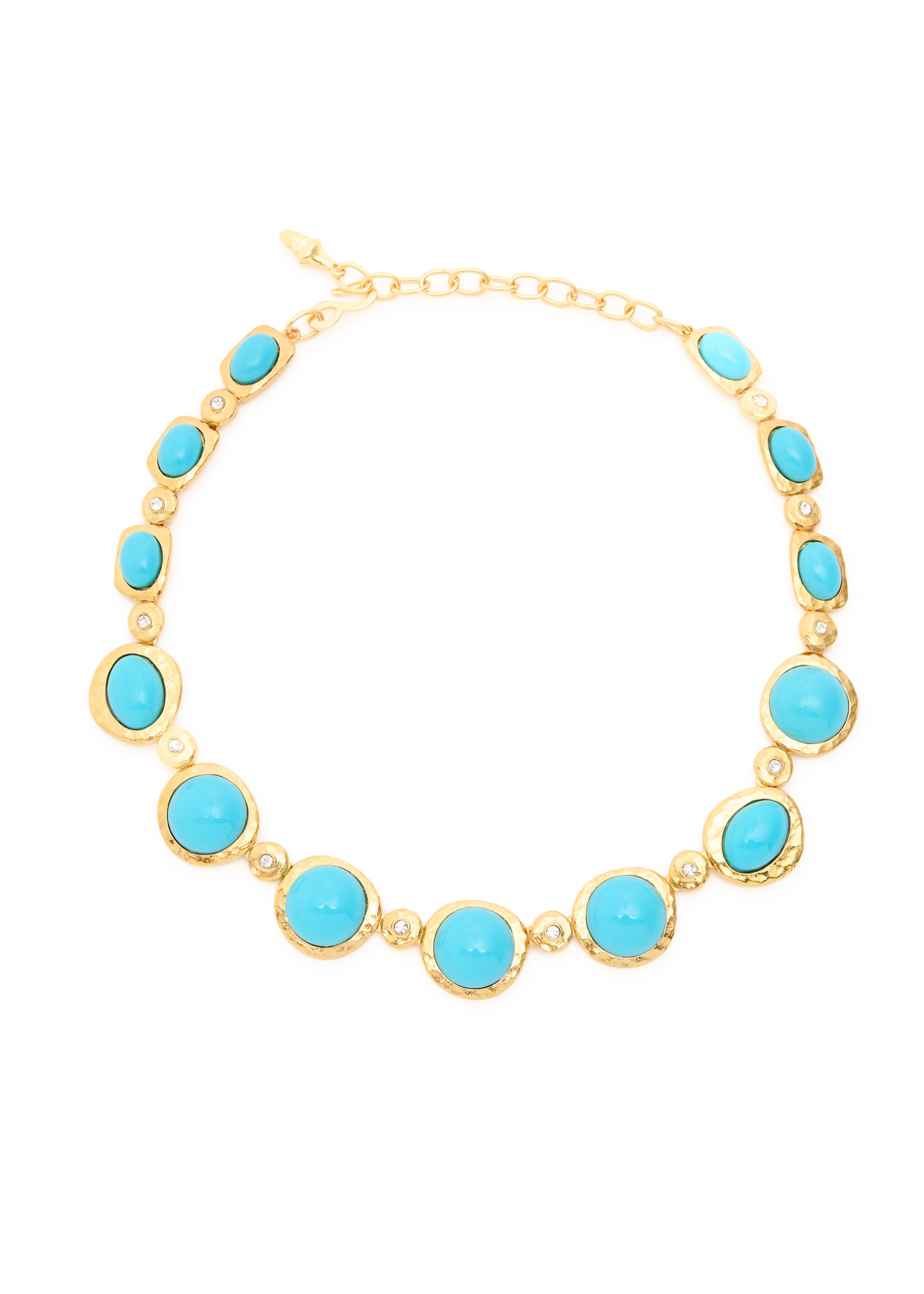 Cabochon 22kt gold-plated necklace