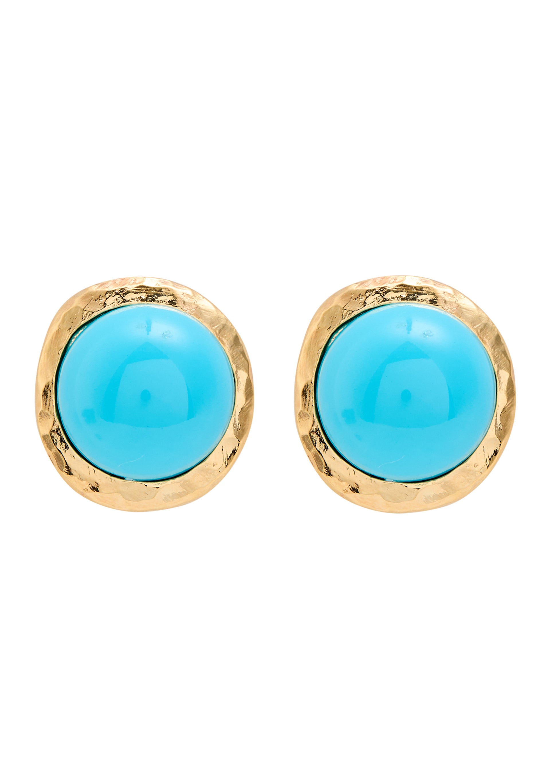 Textured 22kt gold-plated stud earrings