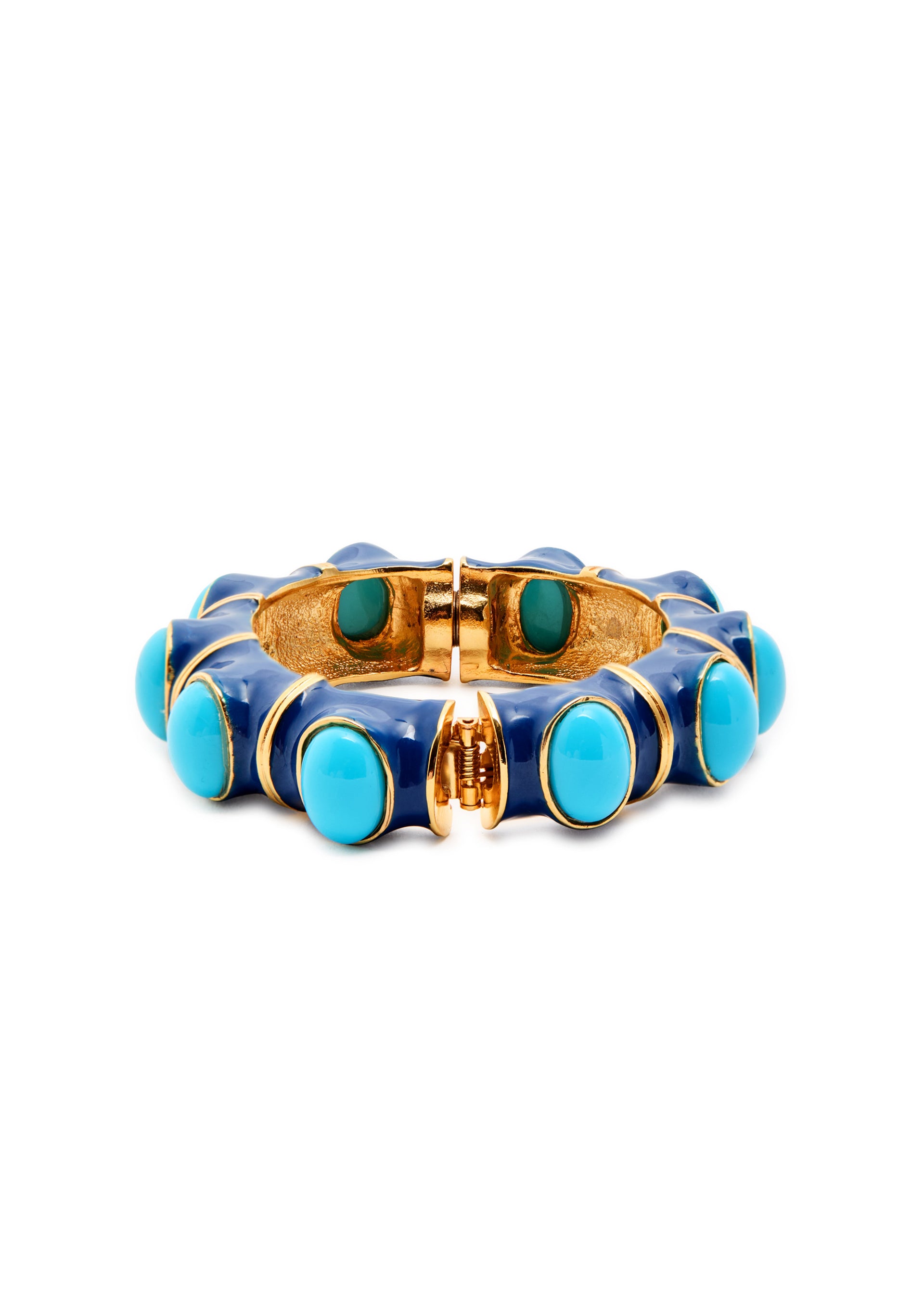 Lapis 22kt gold-plated bracelet