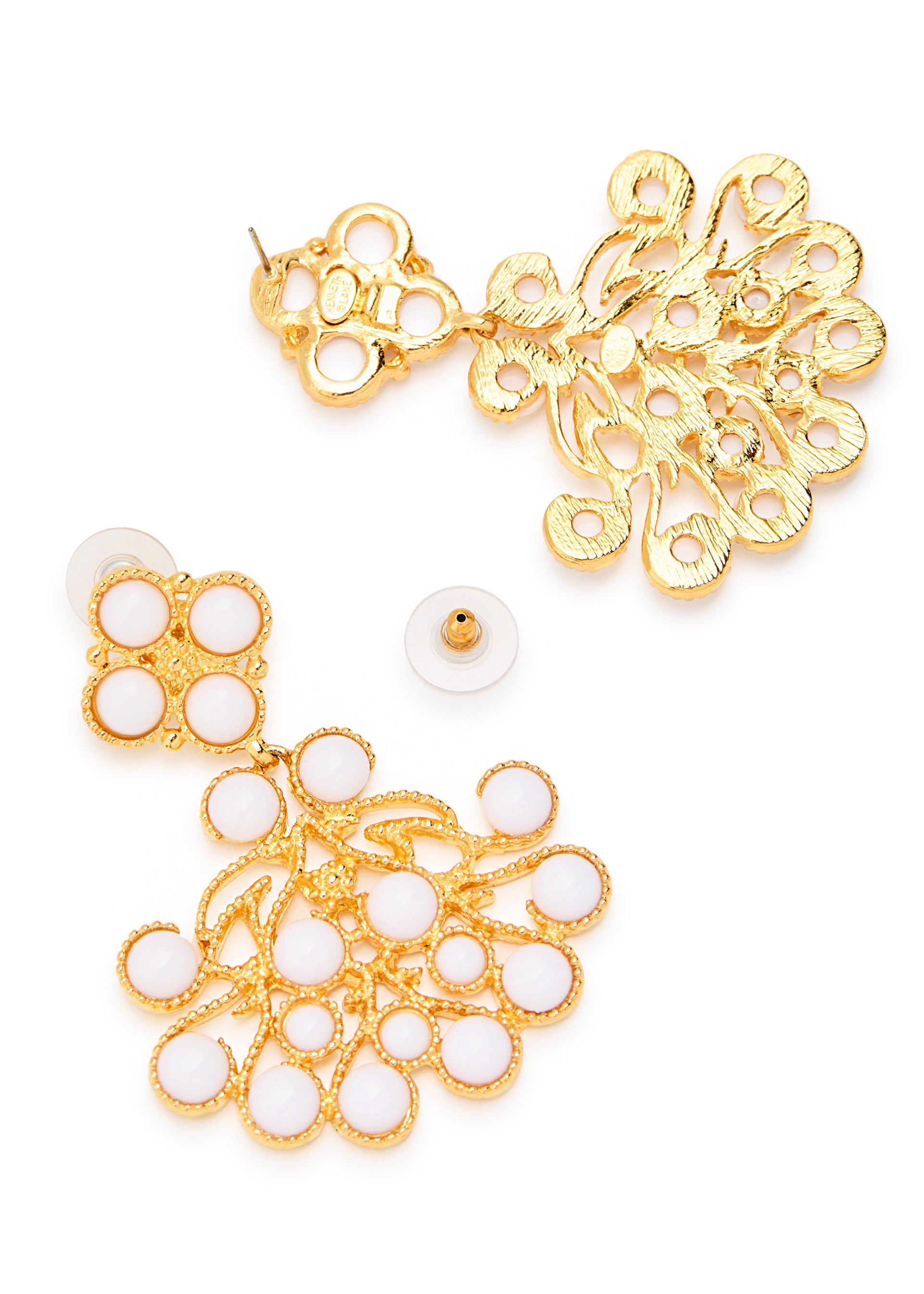 Sculpted 22kt gold-plated drop earrings