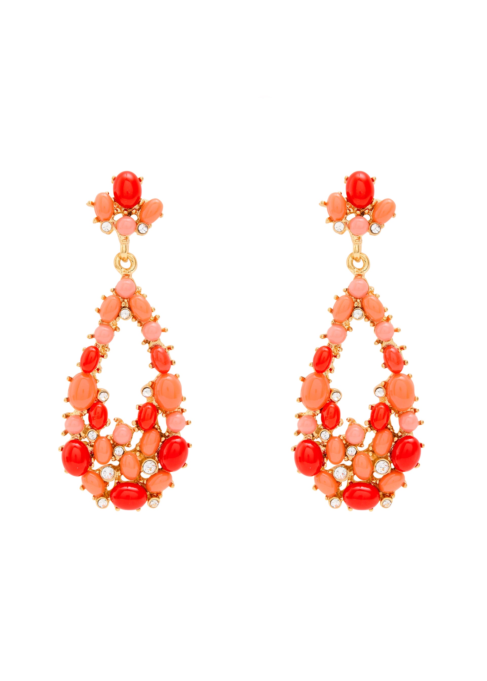 Beaded 22kt gold-plated drop earrings