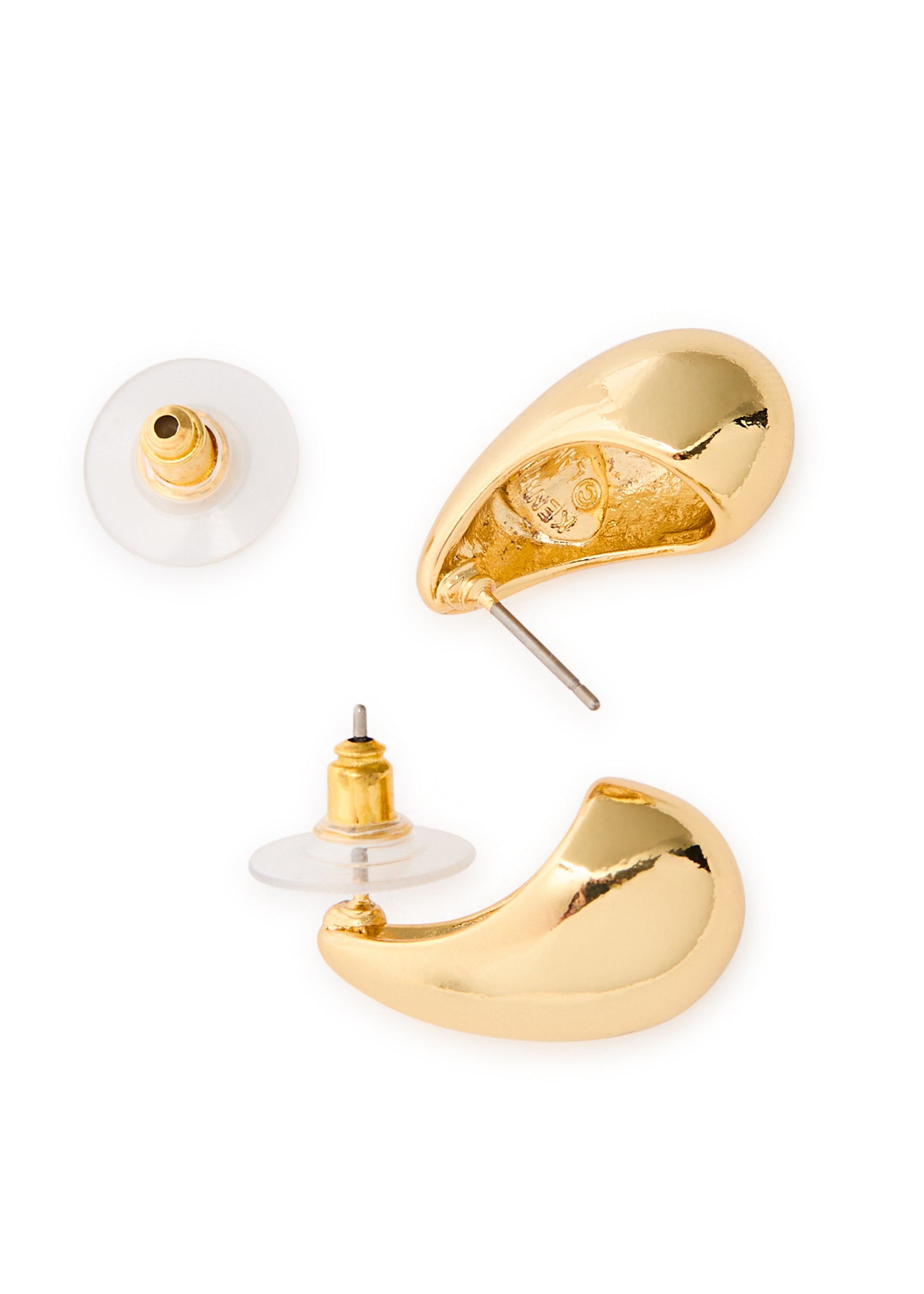 Sculpted 22kt gold-plated drop earrings