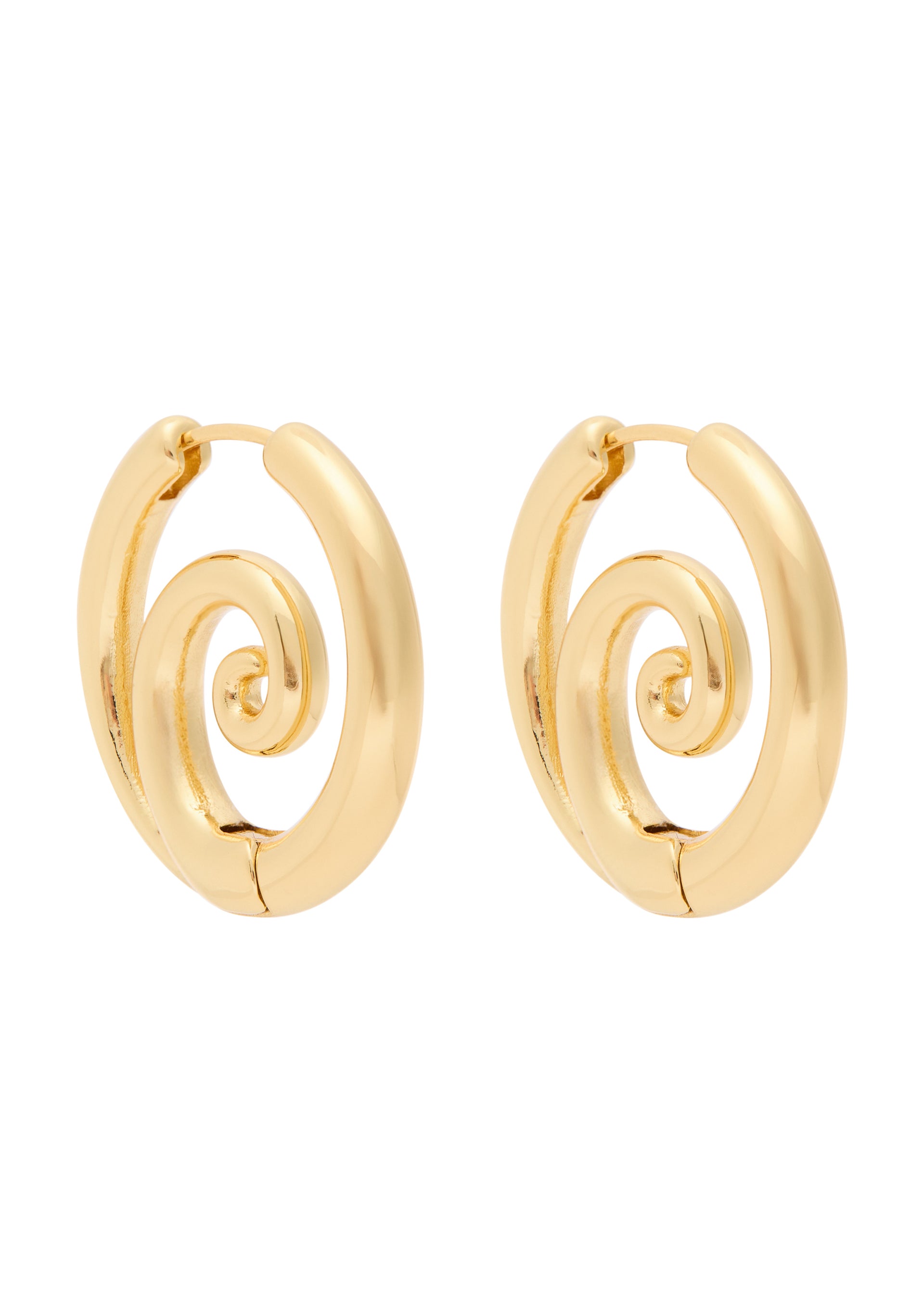 Swirl 22kt gold-plated hoop earrings