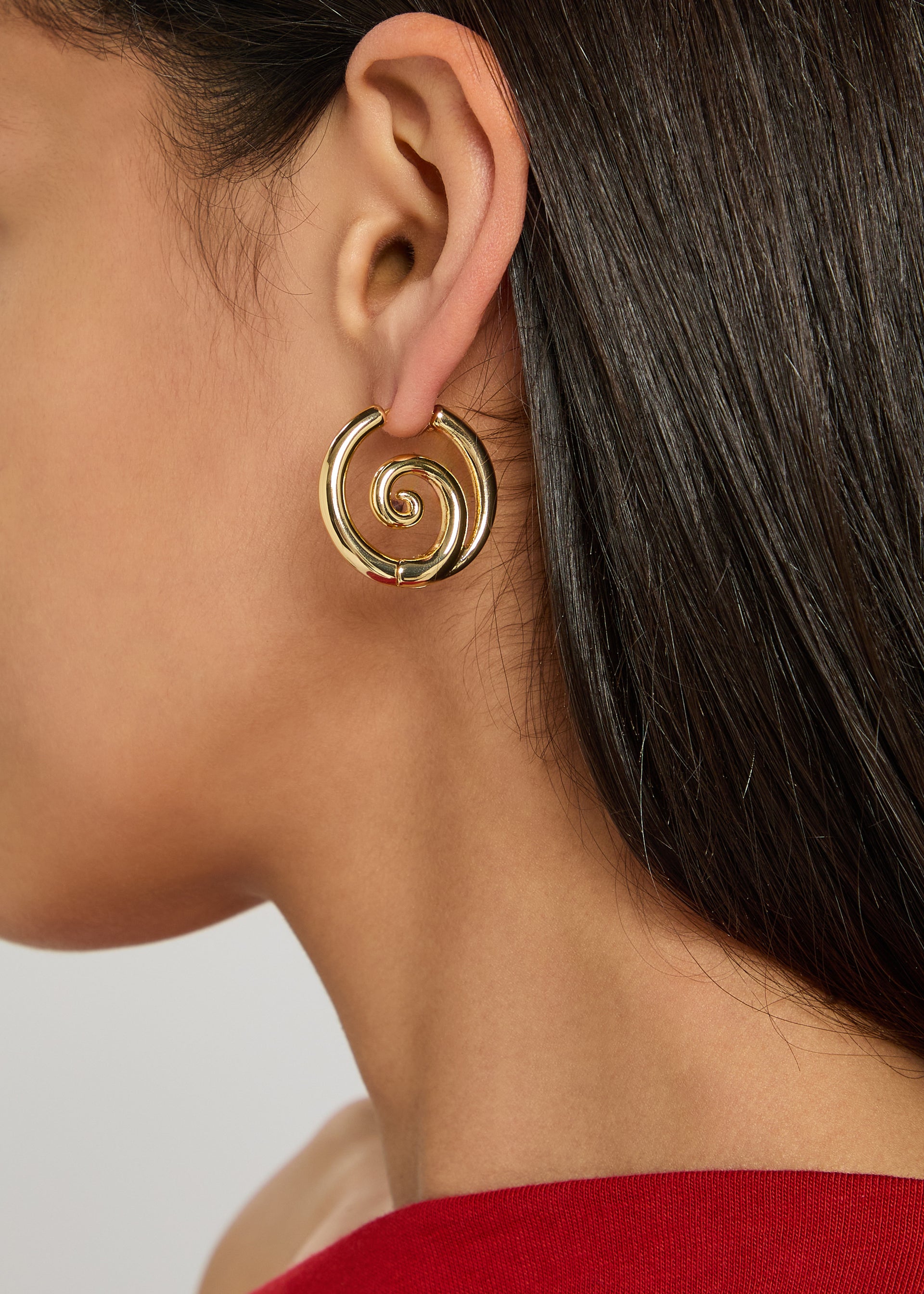 Swirl 22kt gold-plated hoop earrings