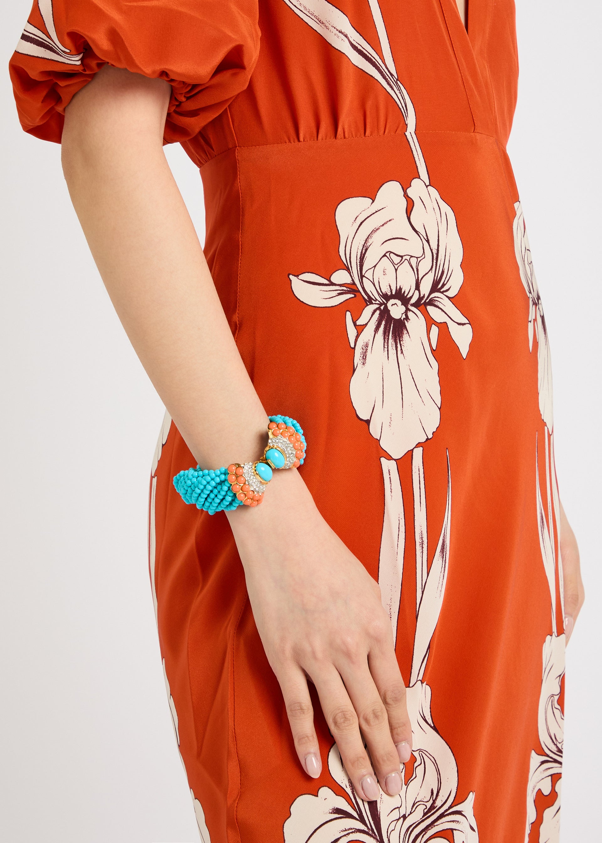 Beaded 22kt gold-plated bracelet