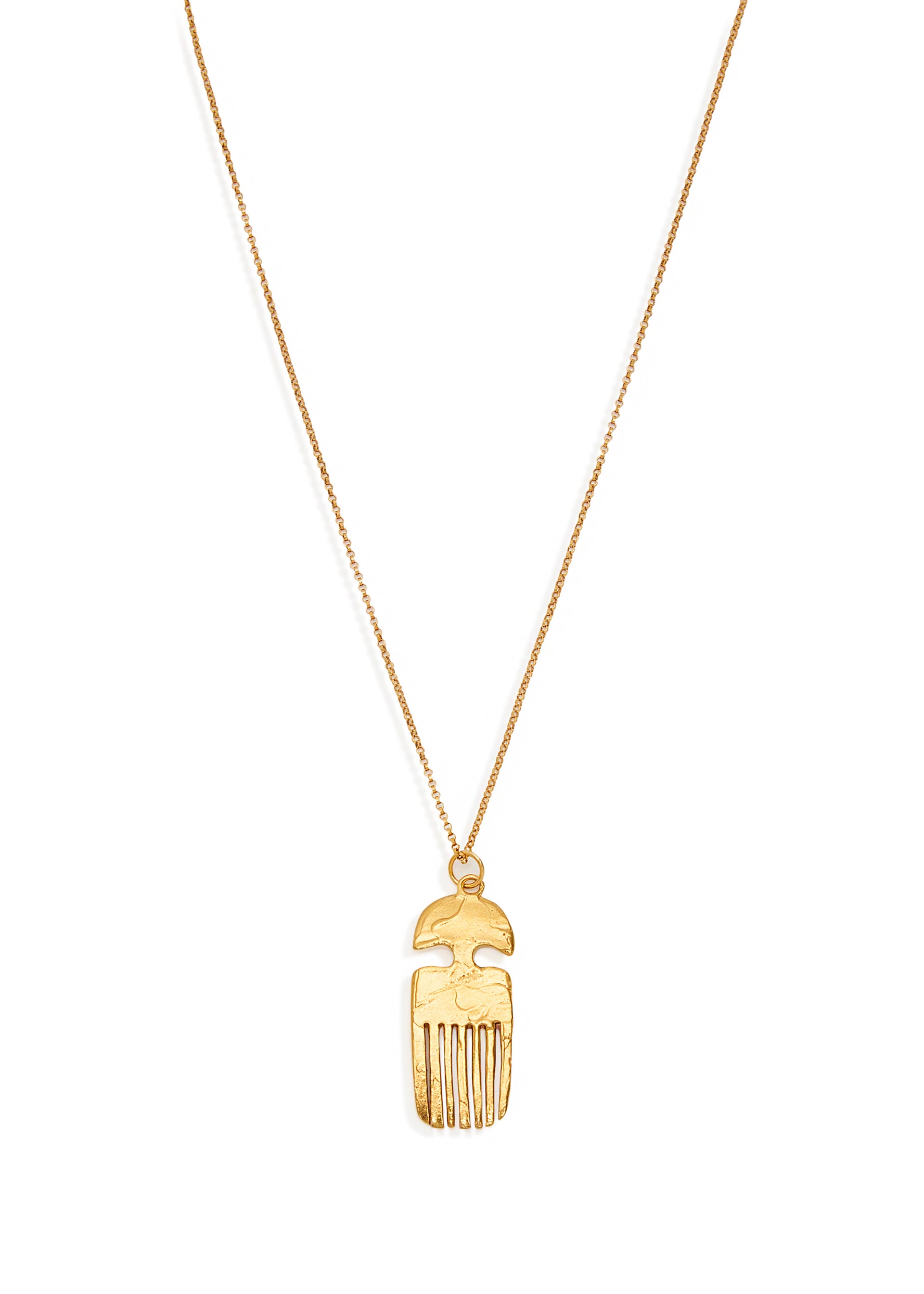 The Vanity Comb 24kt gold-plated necklace