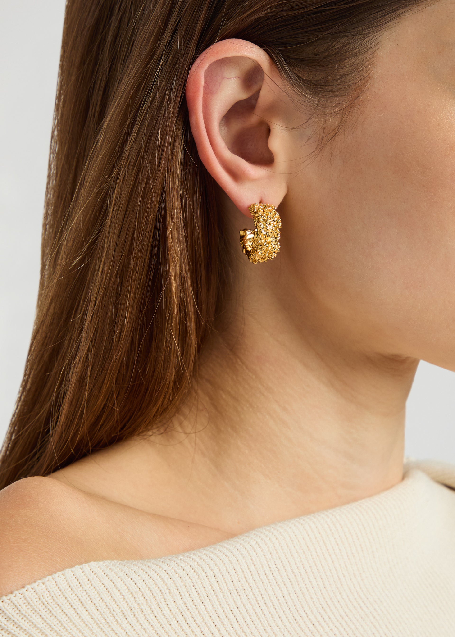 The Rocky Road 24kt gold-plated hoop earrings