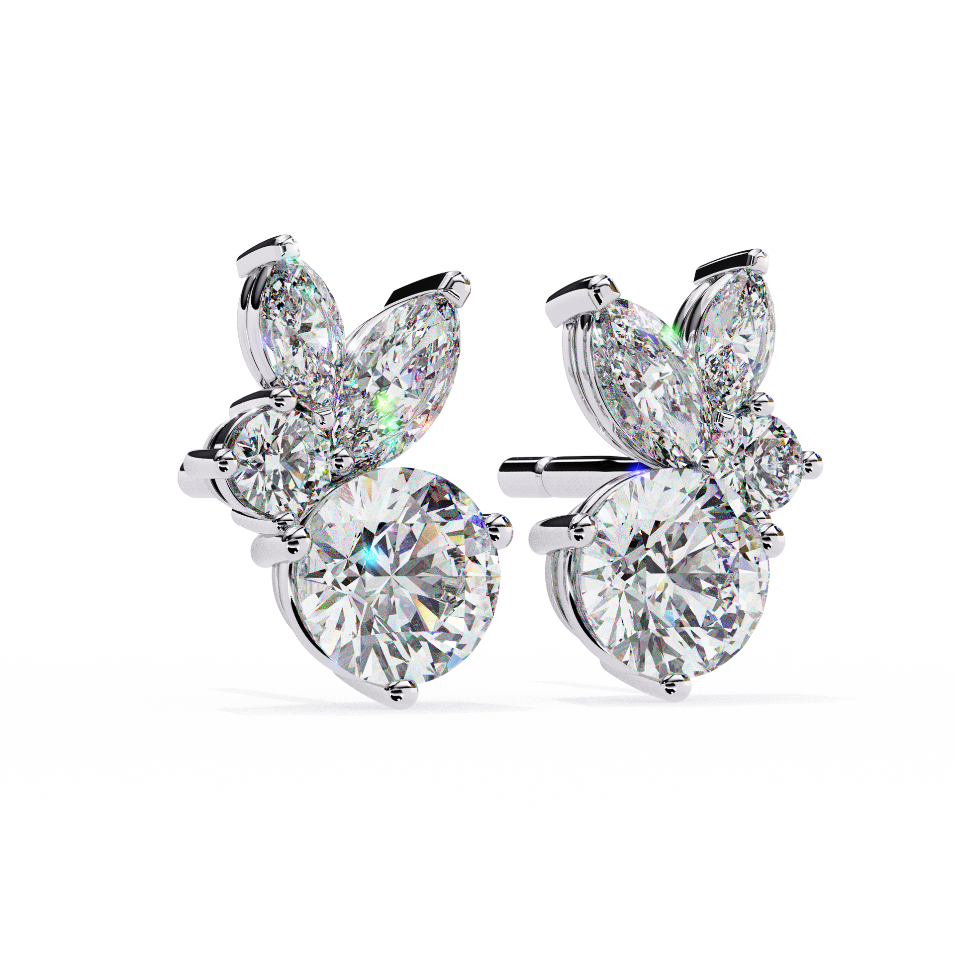 Round-Cut Lab-grown Diamond Stud Earrings in 10K White Gold