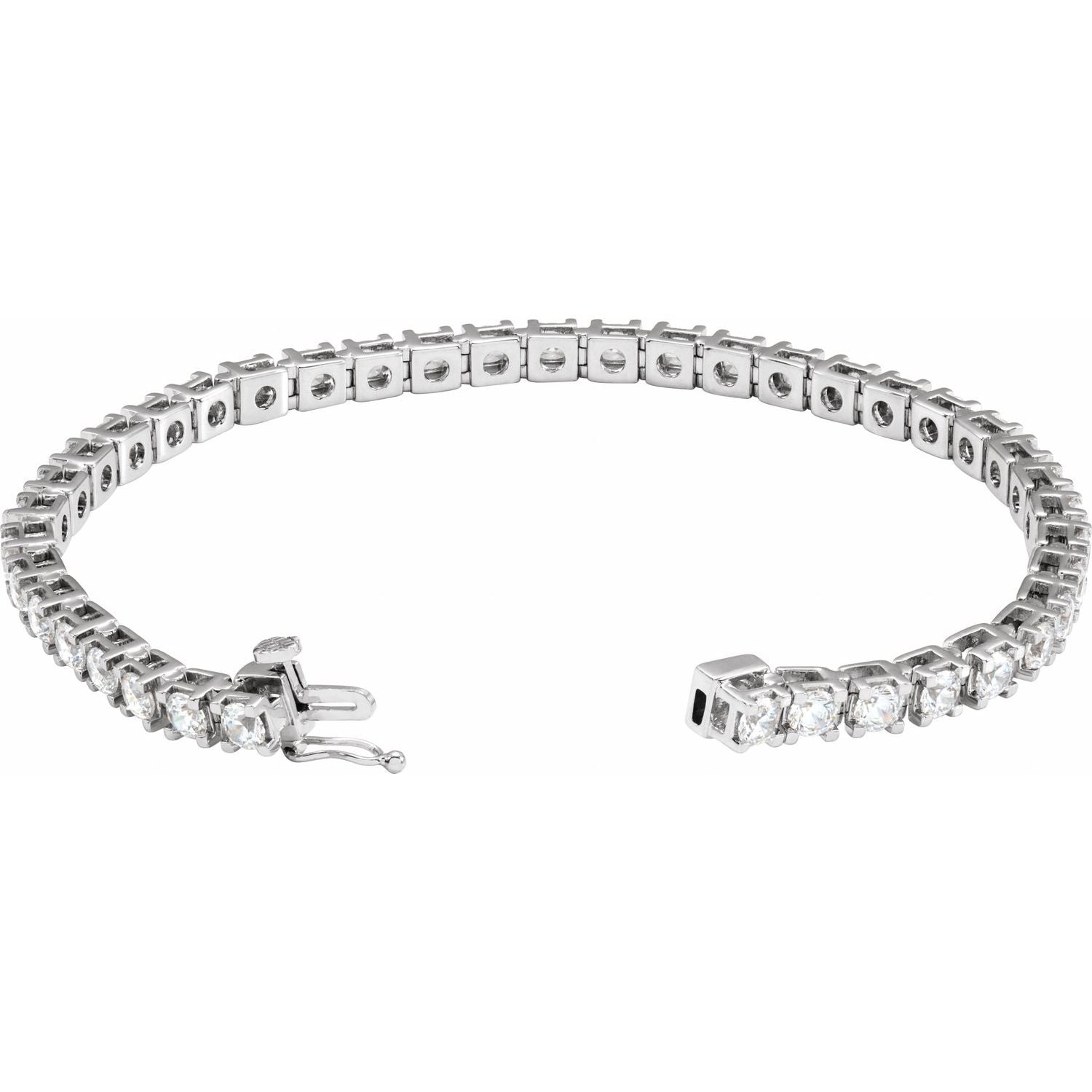 14k Gold 6 Ctw Lab-grown Diamond Link Bracelet 7.25'