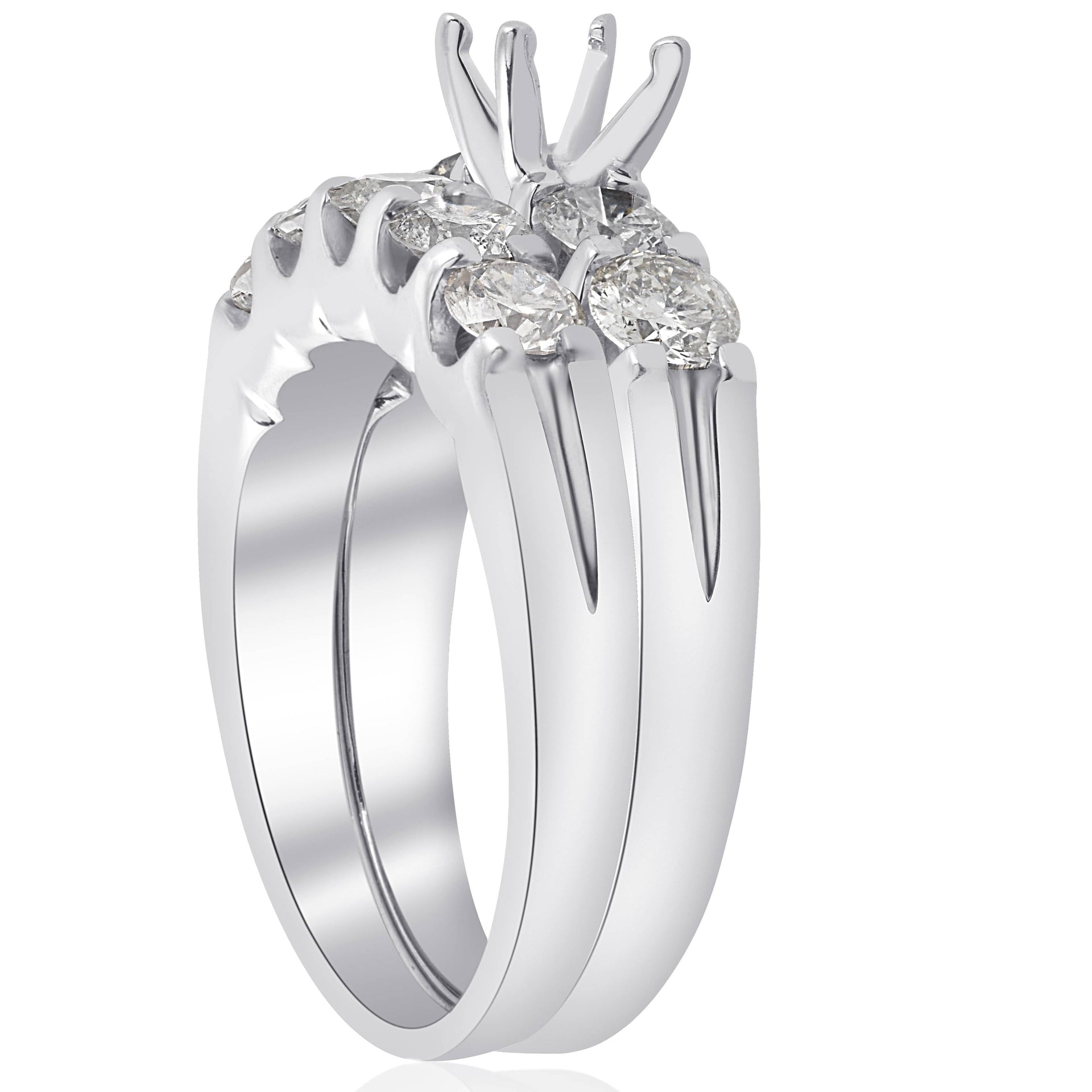 1 3/4ct Diamond Engagement Wedding Ring Setting Mounting U Prong Five Stone