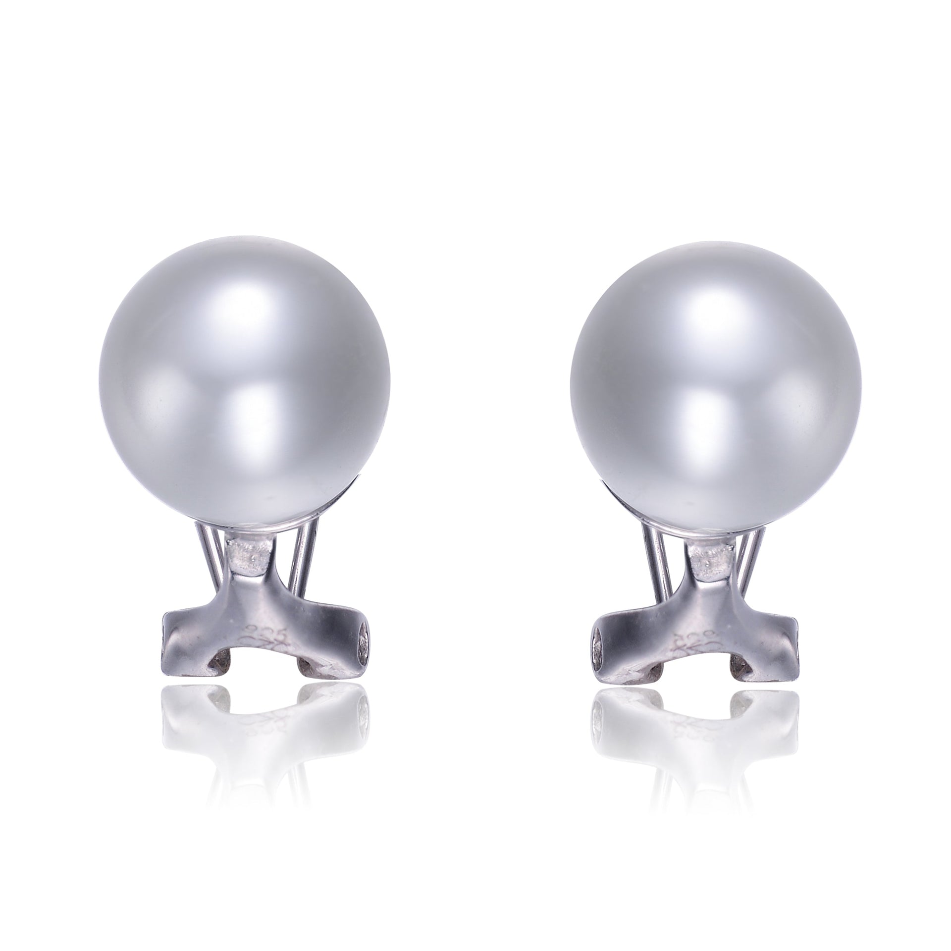 Sterling Silver White Pearl Stud Earrings