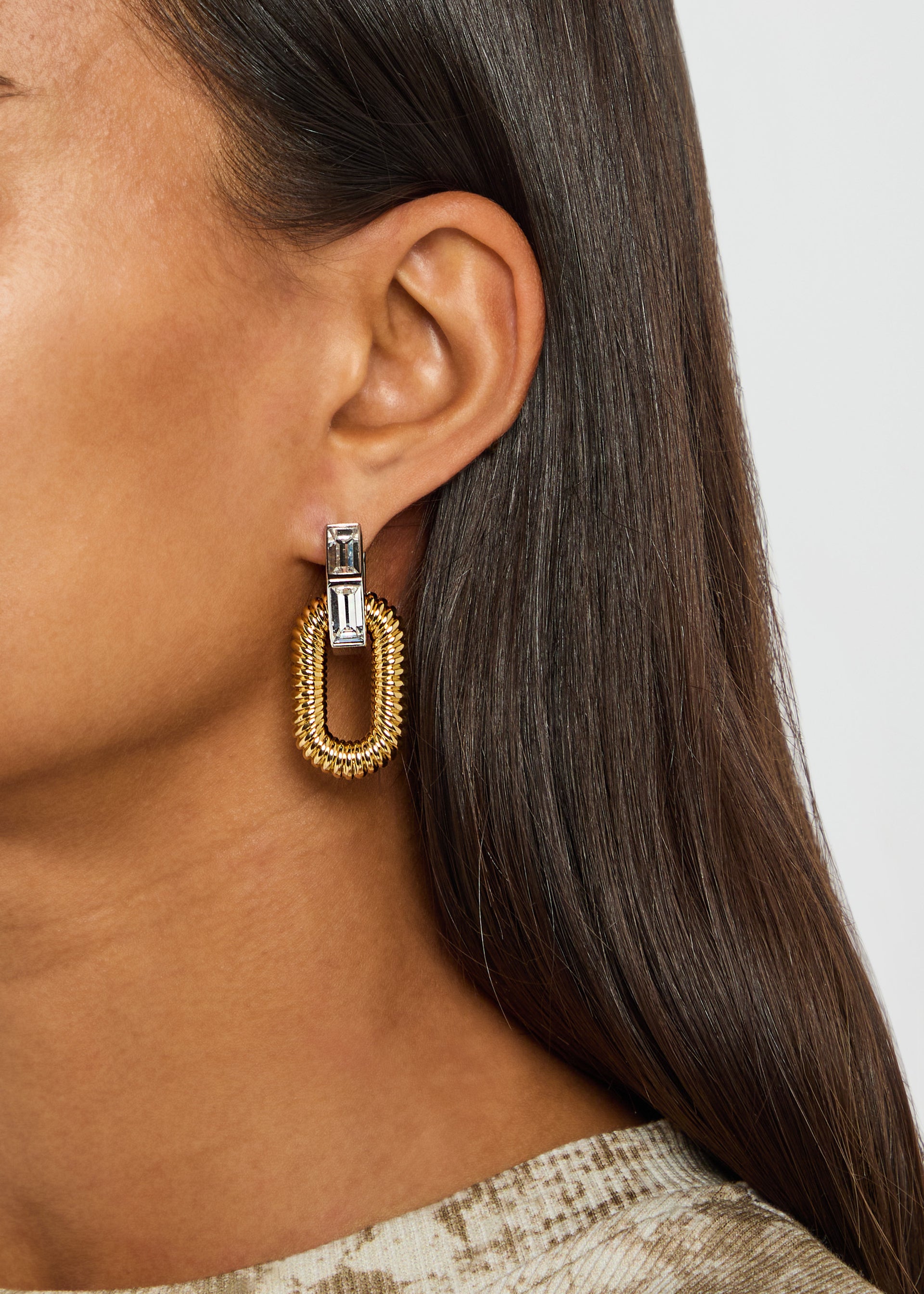XL Link two-tone hoop earrings