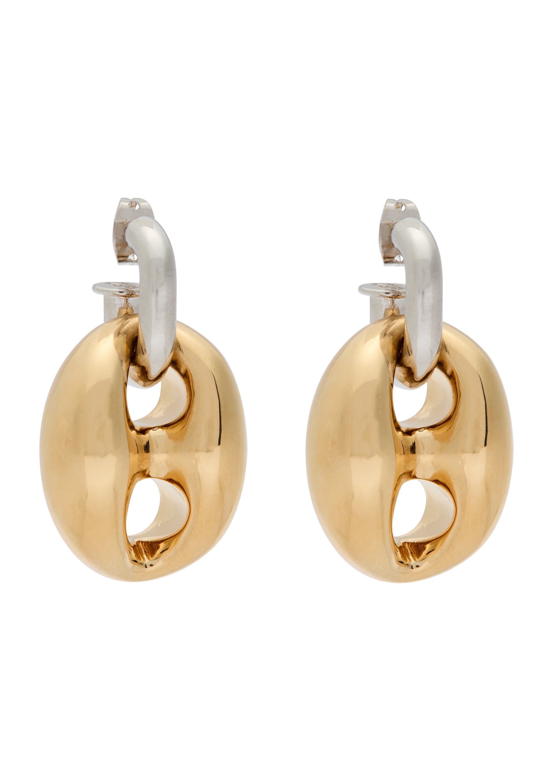 Two-tone drop earrings