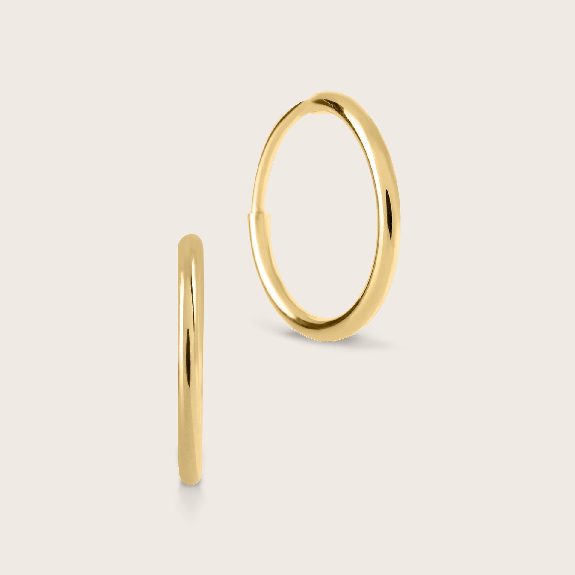 18MM 14k Yellow Gold Infinity Hoop Earrings
