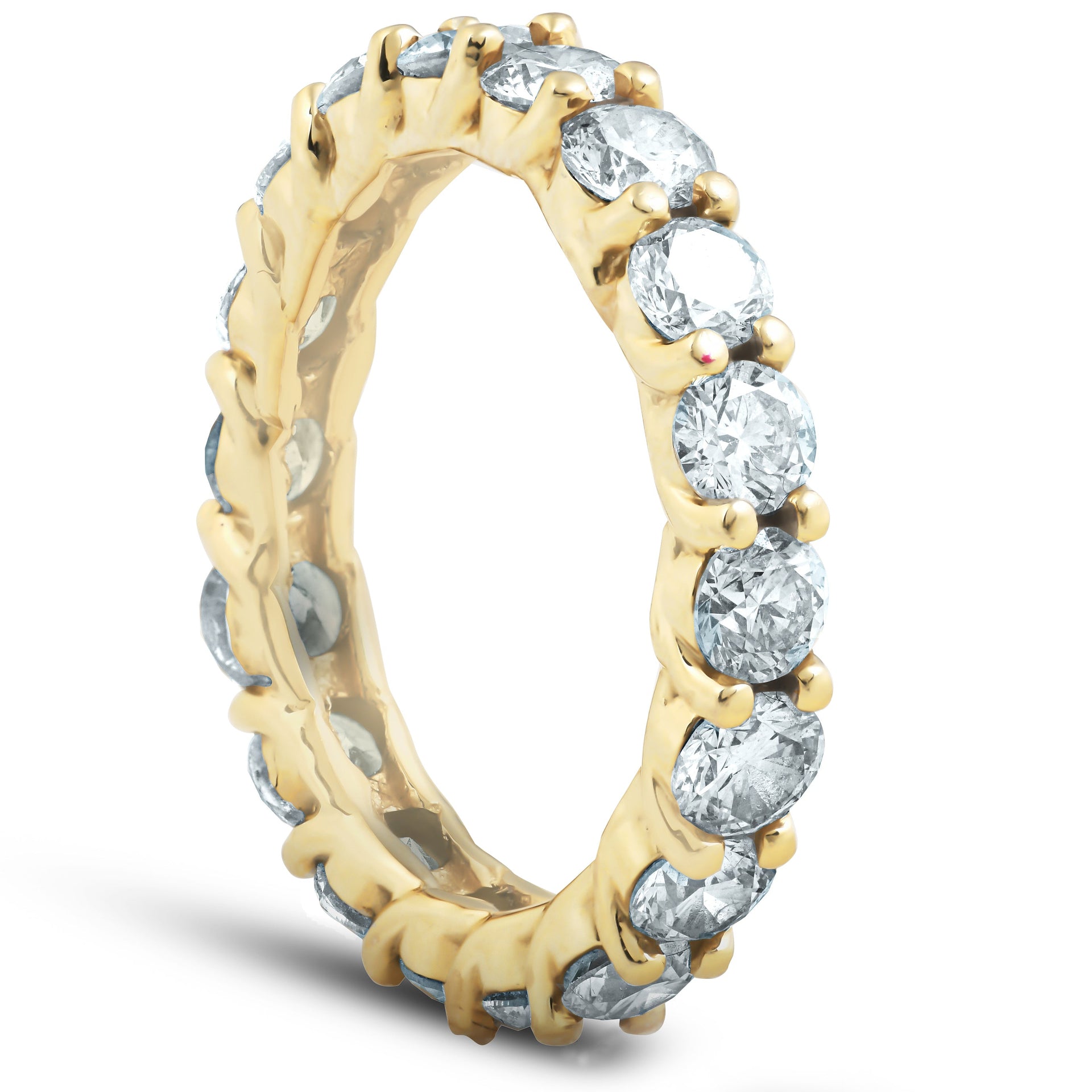 3Ct Diamond U Prong Eternity Ring Wedding Anniversary Band 14k Yellow Gold