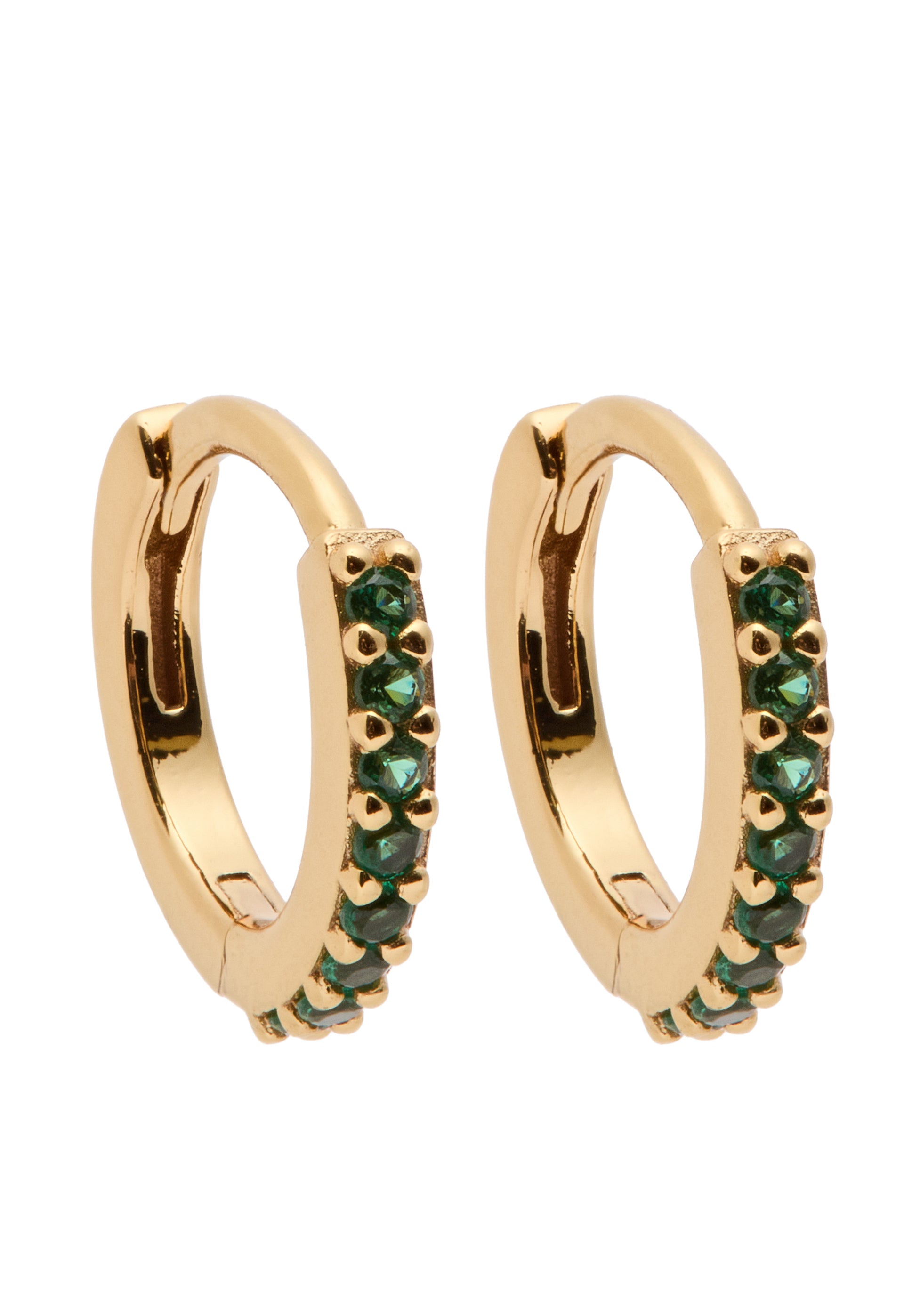 May Birthstone 18kt gold-plated hoop earrings