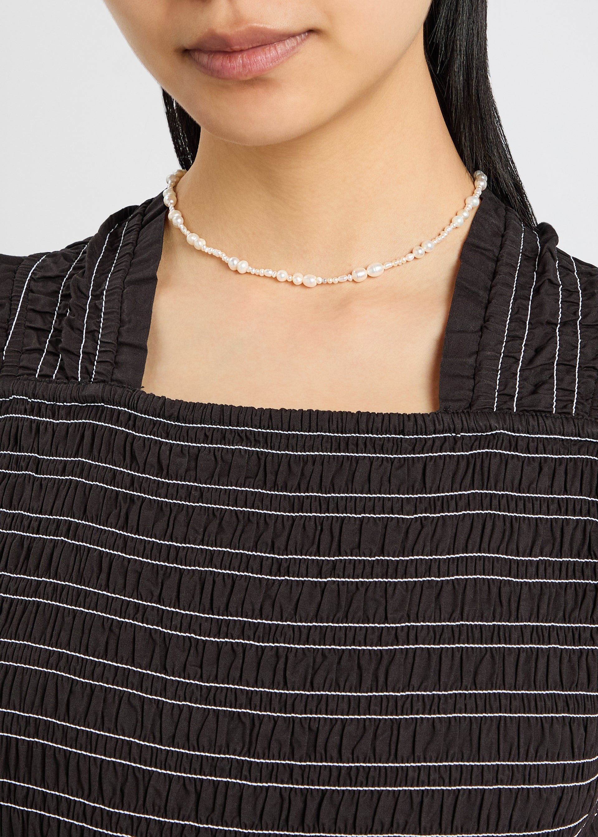 Serenity pearl-beaded 18kt gold-plated necklace