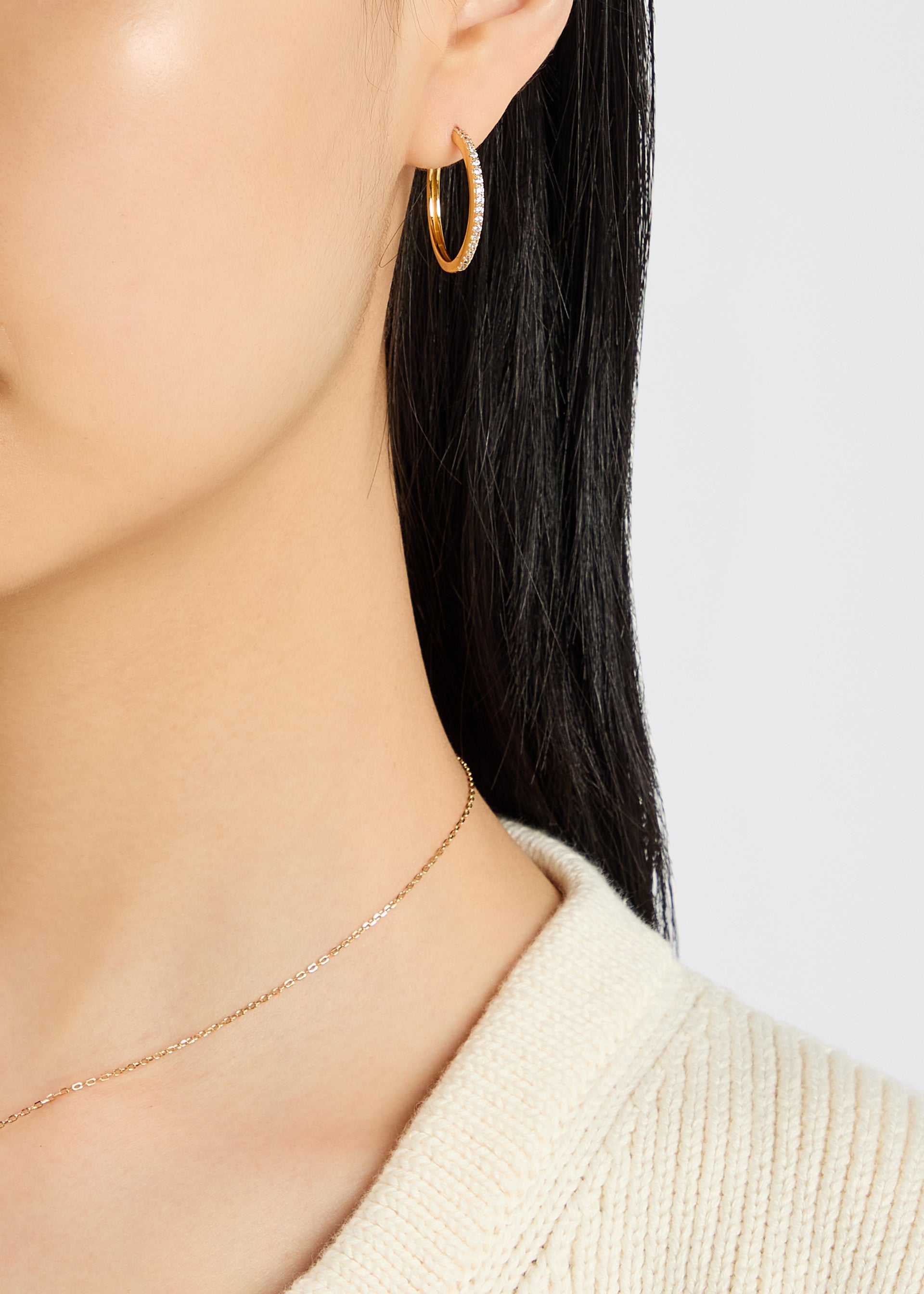 Essential Crystal Large 18kt gold-plated hoop earrings