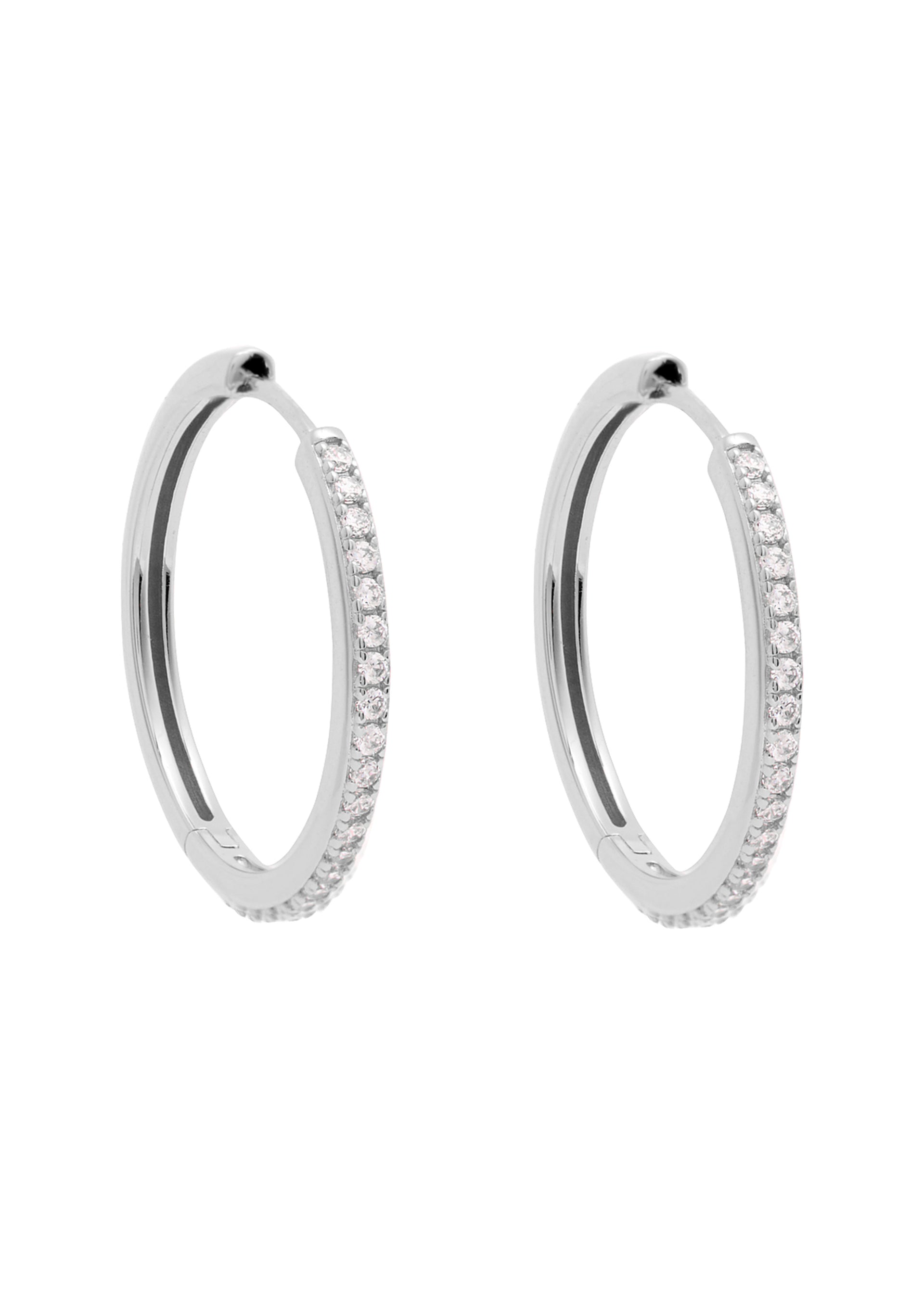 Essential Crystal Large sterling silver hoop earrings