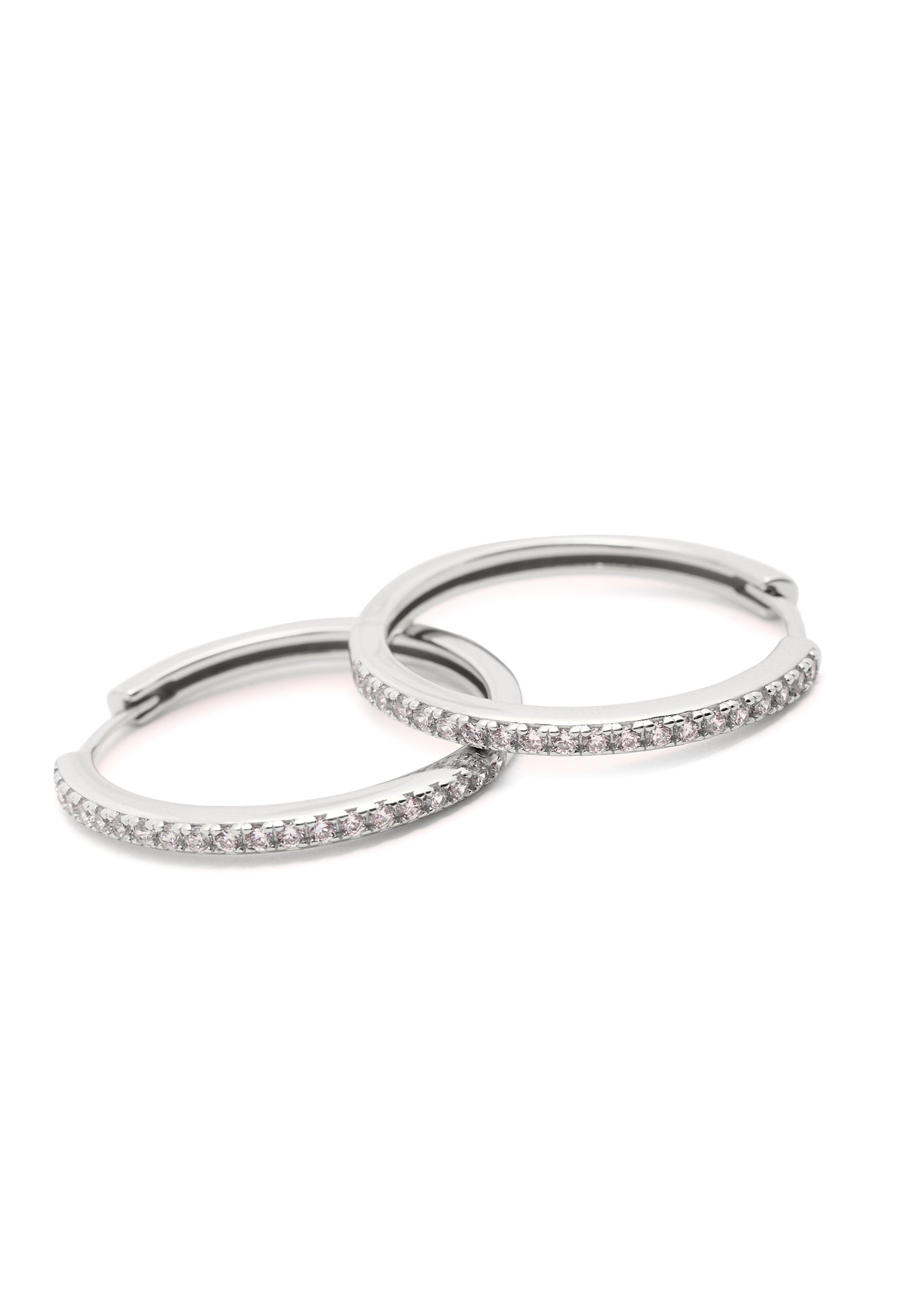 Essential Crystal Large sterling silver hoop earrings