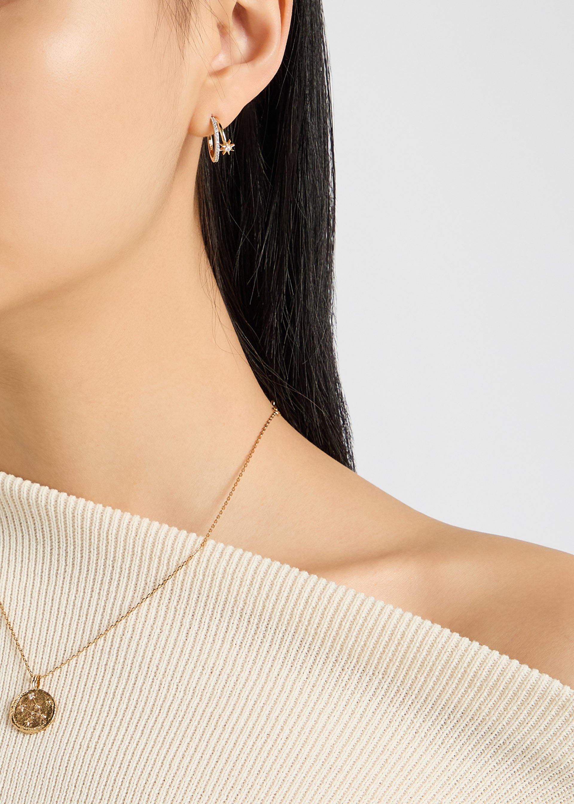 Cosmic Illusion 18kt gold-plated hoop earrings