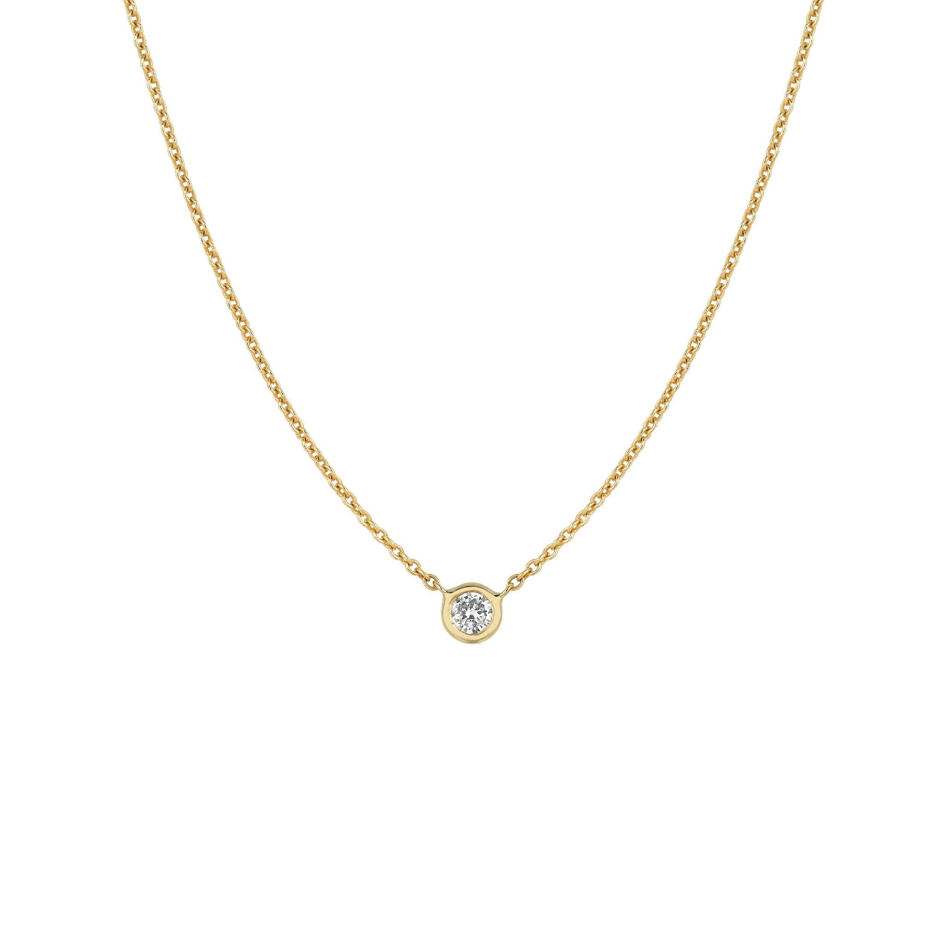 Diamond Solitaire Necklace Yellow Gold