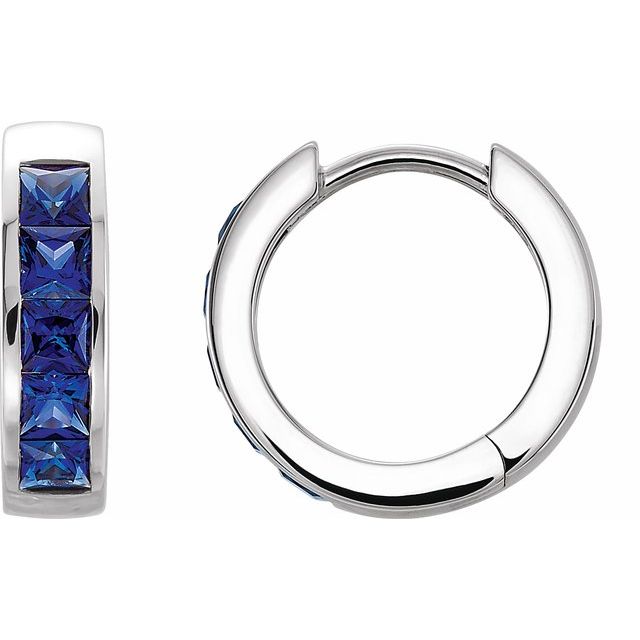Lab-grown Diamond Hoop Earrings in 14K White Gold