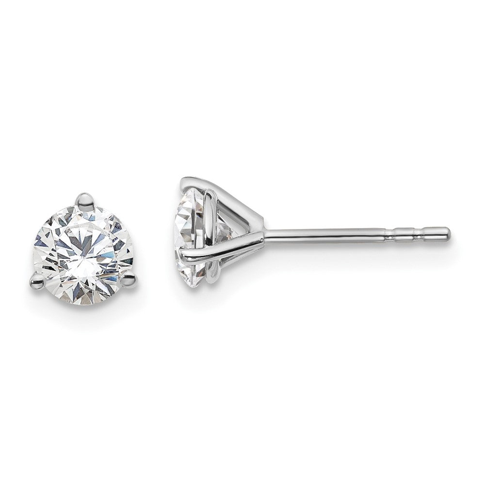 14k White Gold 1 CT Round Lab Grown Diamond Stud Earrings VS Clarity D-E Color