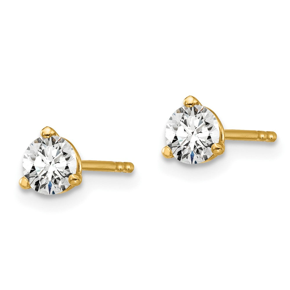 14k Gold 1/2 CT Round Lab Grown Diamond Stud Earrings VS Clarity D-E Color