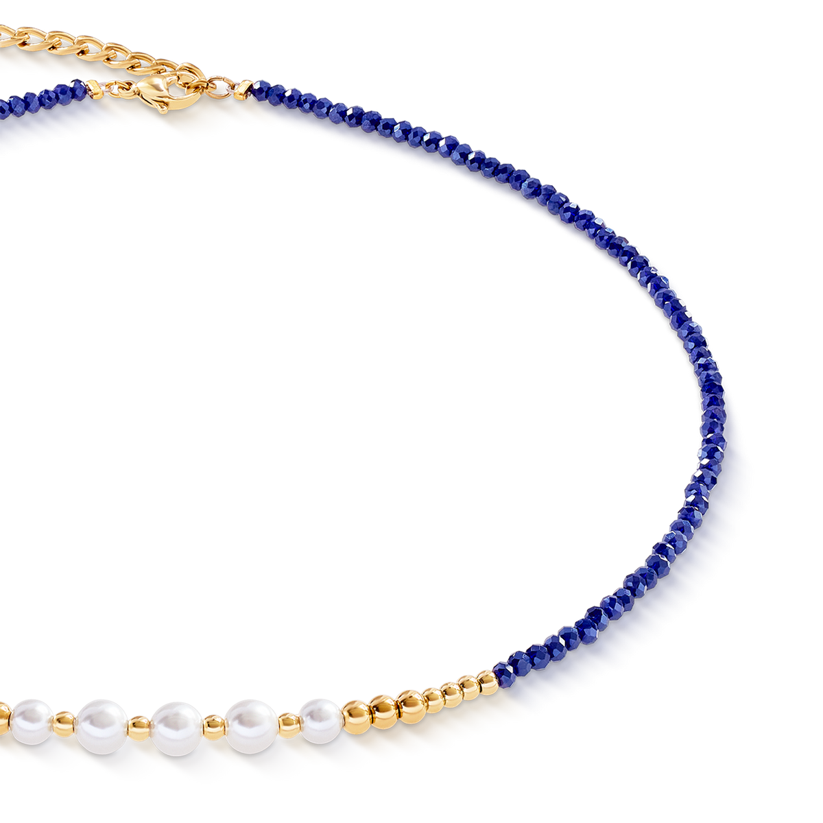 Necklace Pearl Line gold-blue
