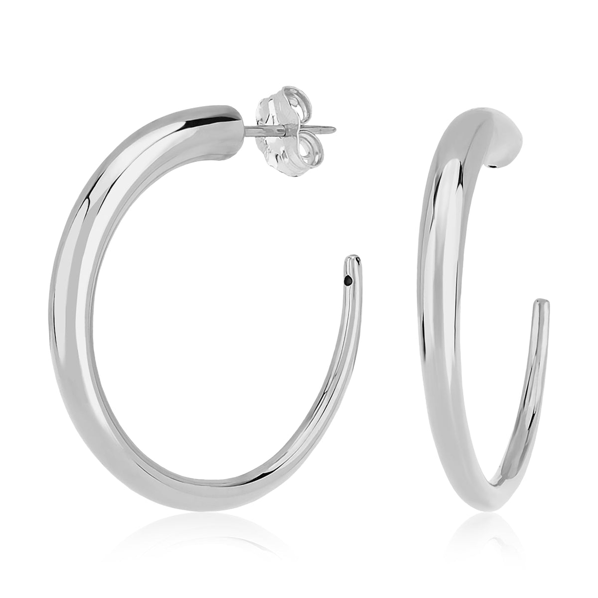 Classic Sterling Silver Tapered Hoop Earrings