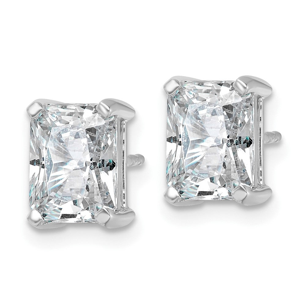 14k White Gold 4 CTW Radiant Cut Lab Grown Diamond Stud Earrings