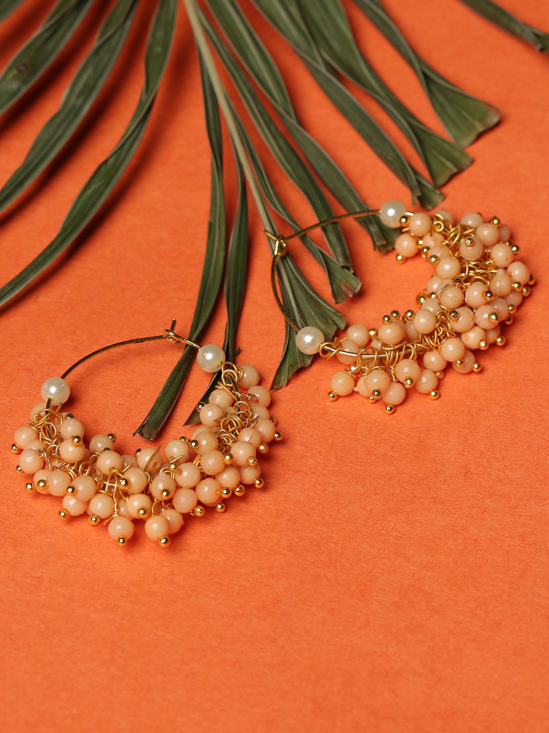 Gold-plated Pearls Half Hoop Earrings