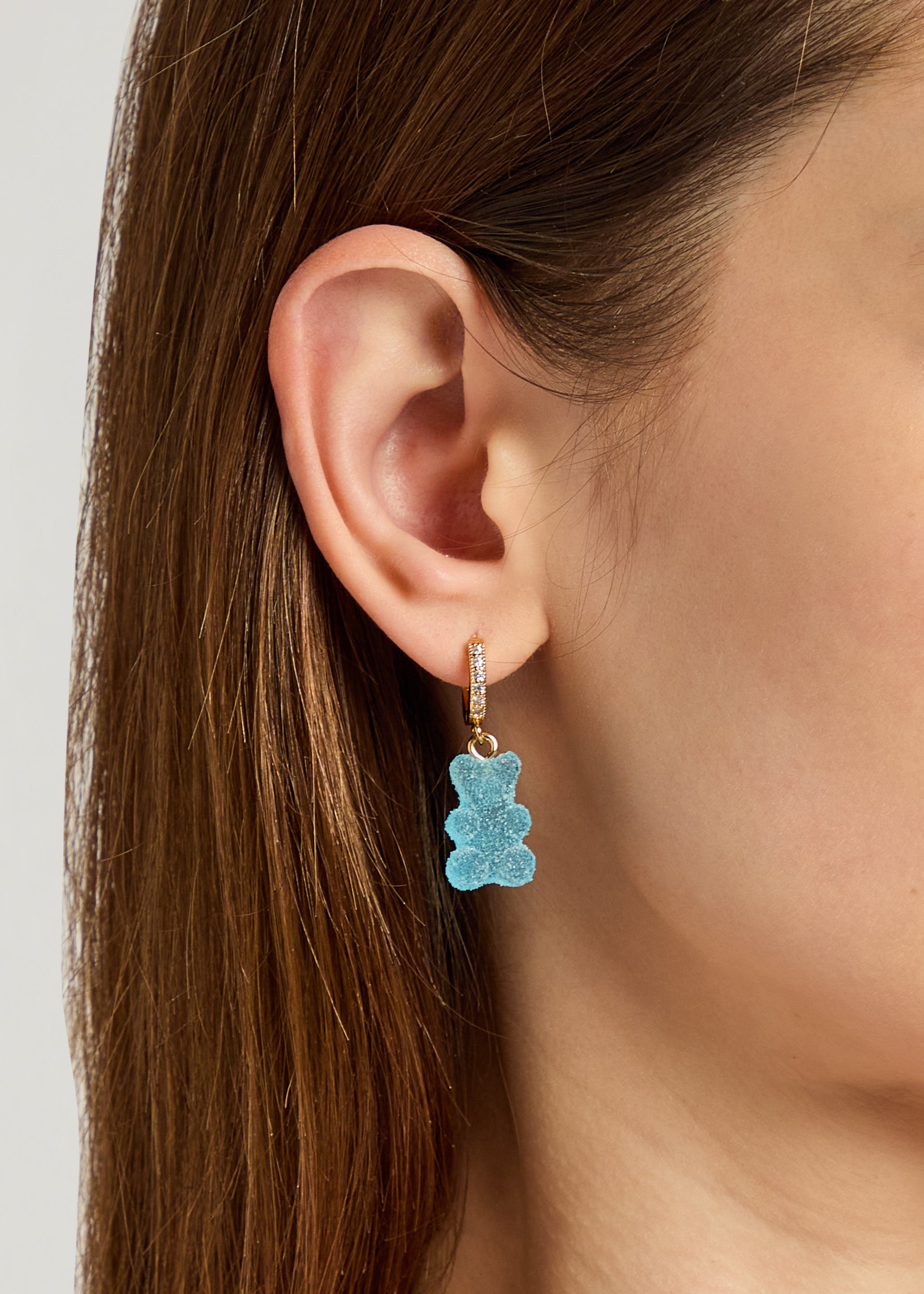 Fizzy Nostalgia Bear 18kt gold-plated hoop earrings