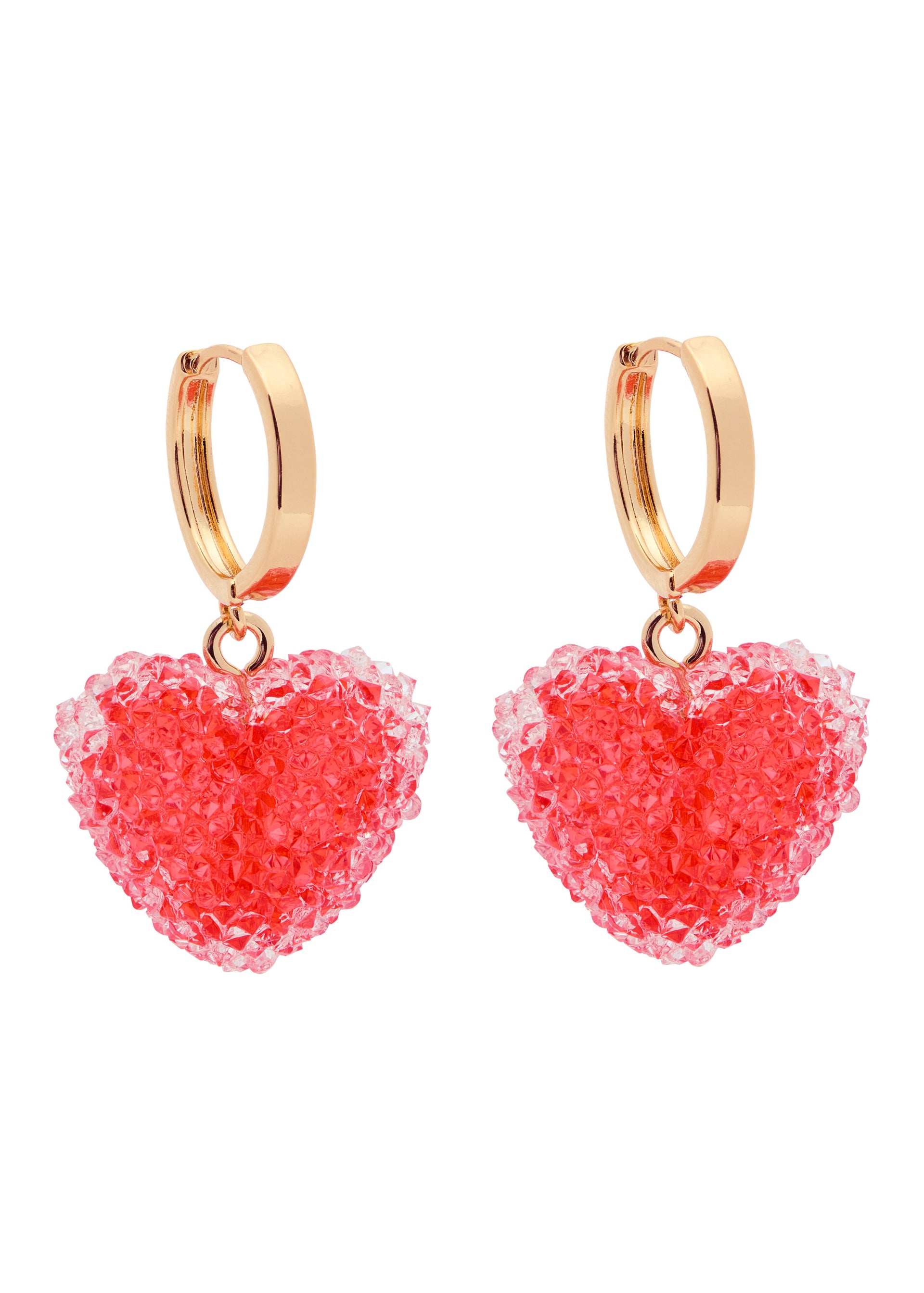 Jelly Heart 18kt gold-plated hoop earrings