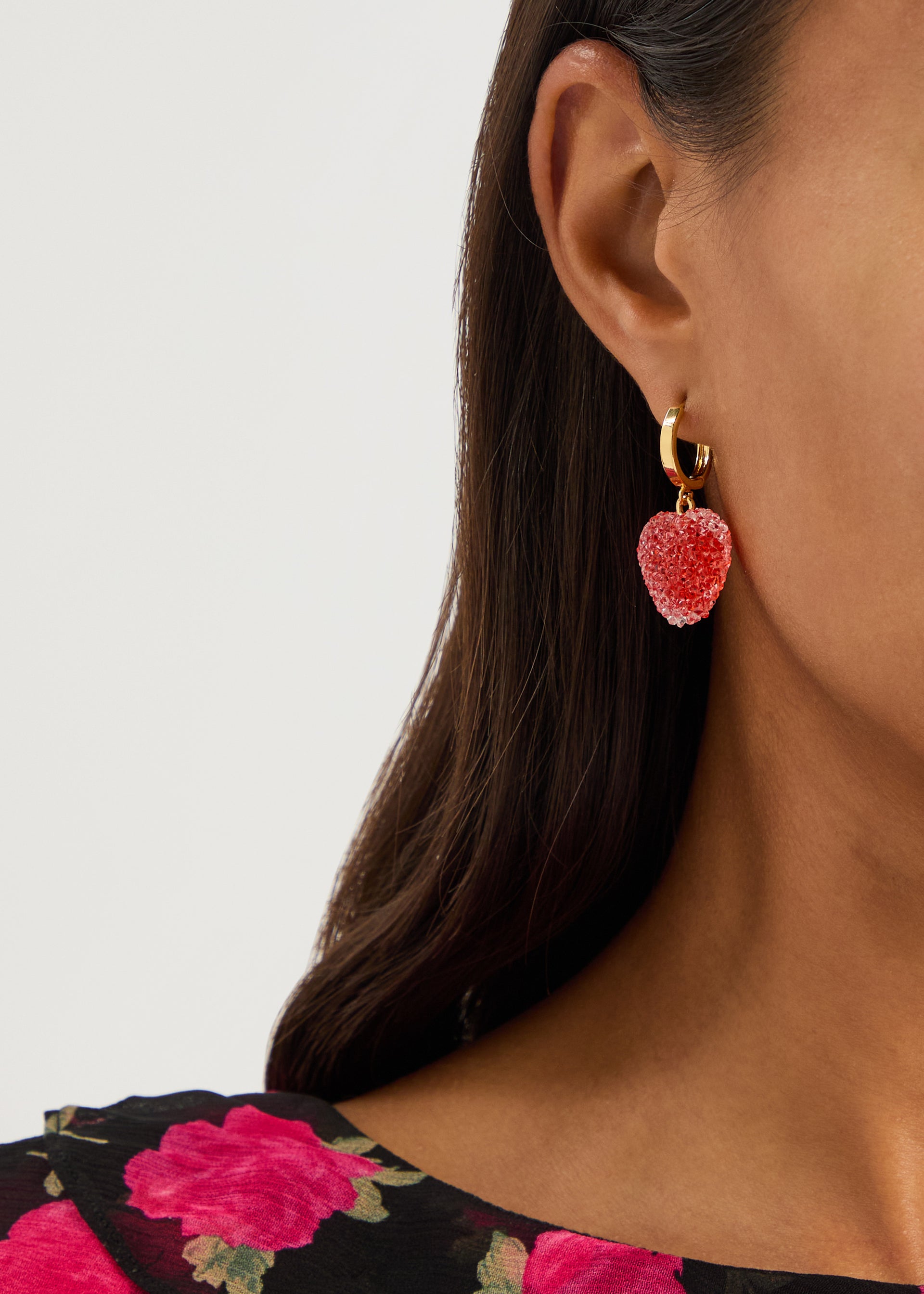 Jelly Heart 18kt gold-plated hoop earrings