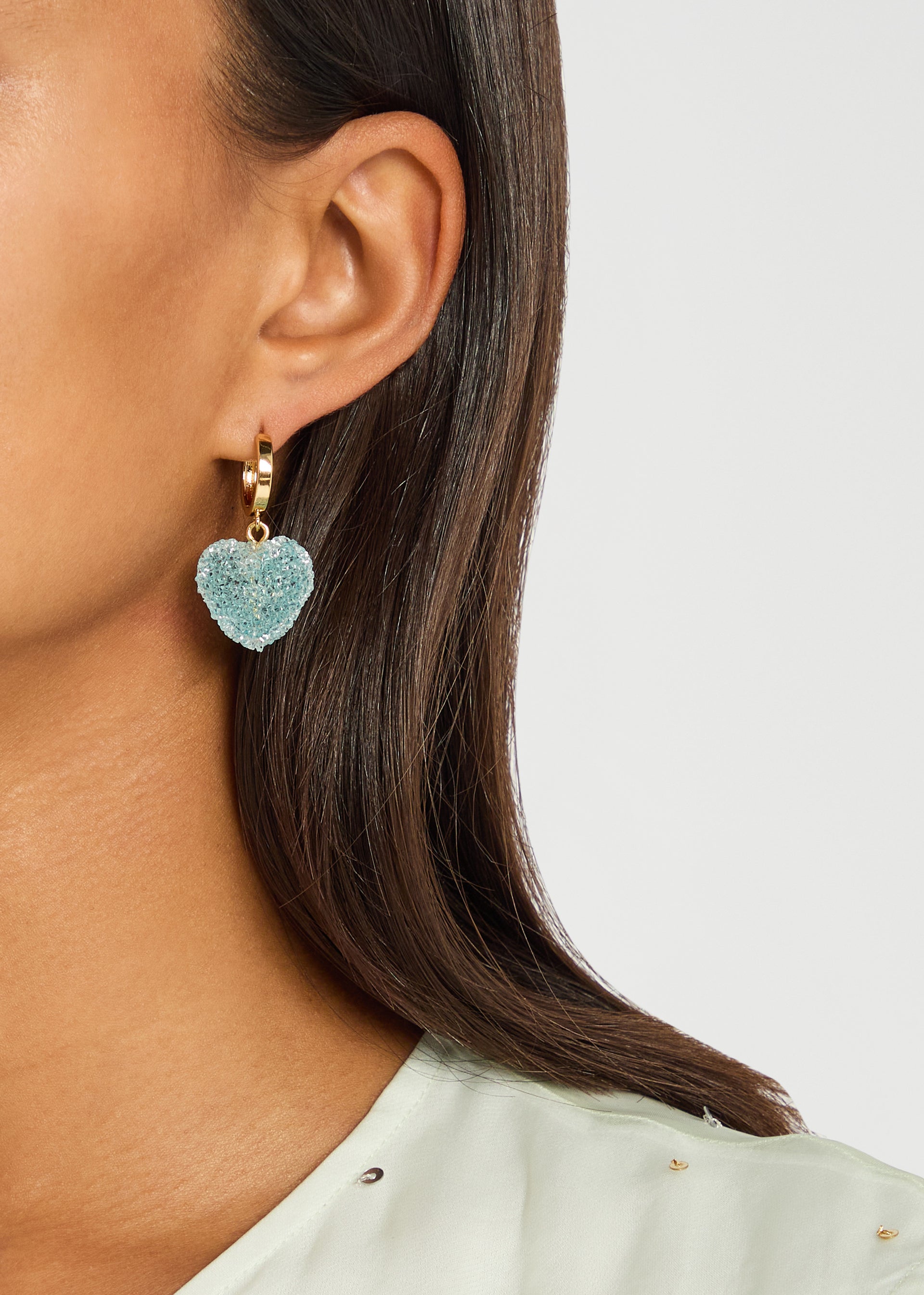Jelly Heart 18kt gold-plated hoop earrings