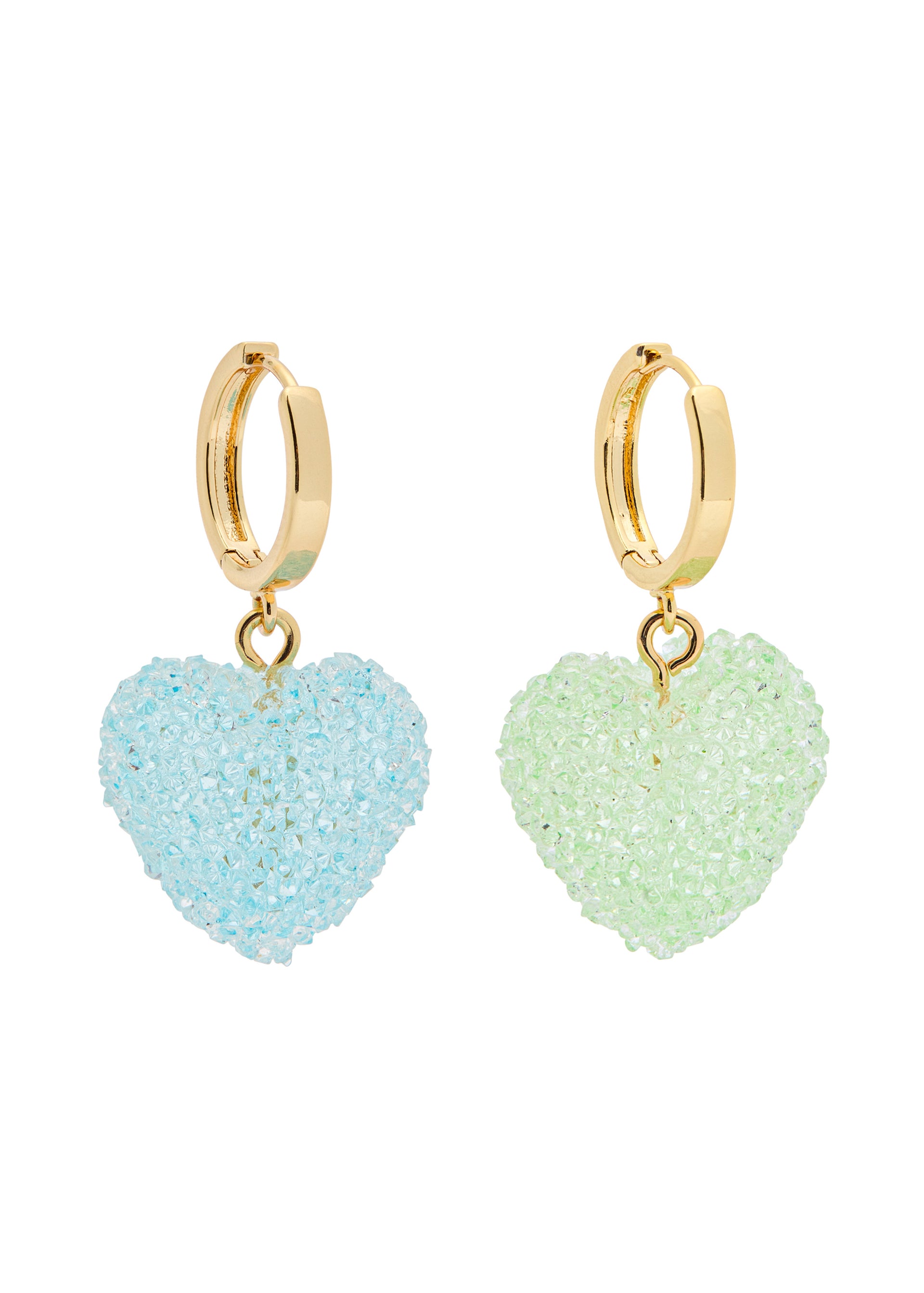 Jelly Heart 18kt gold-plated hoop earrings