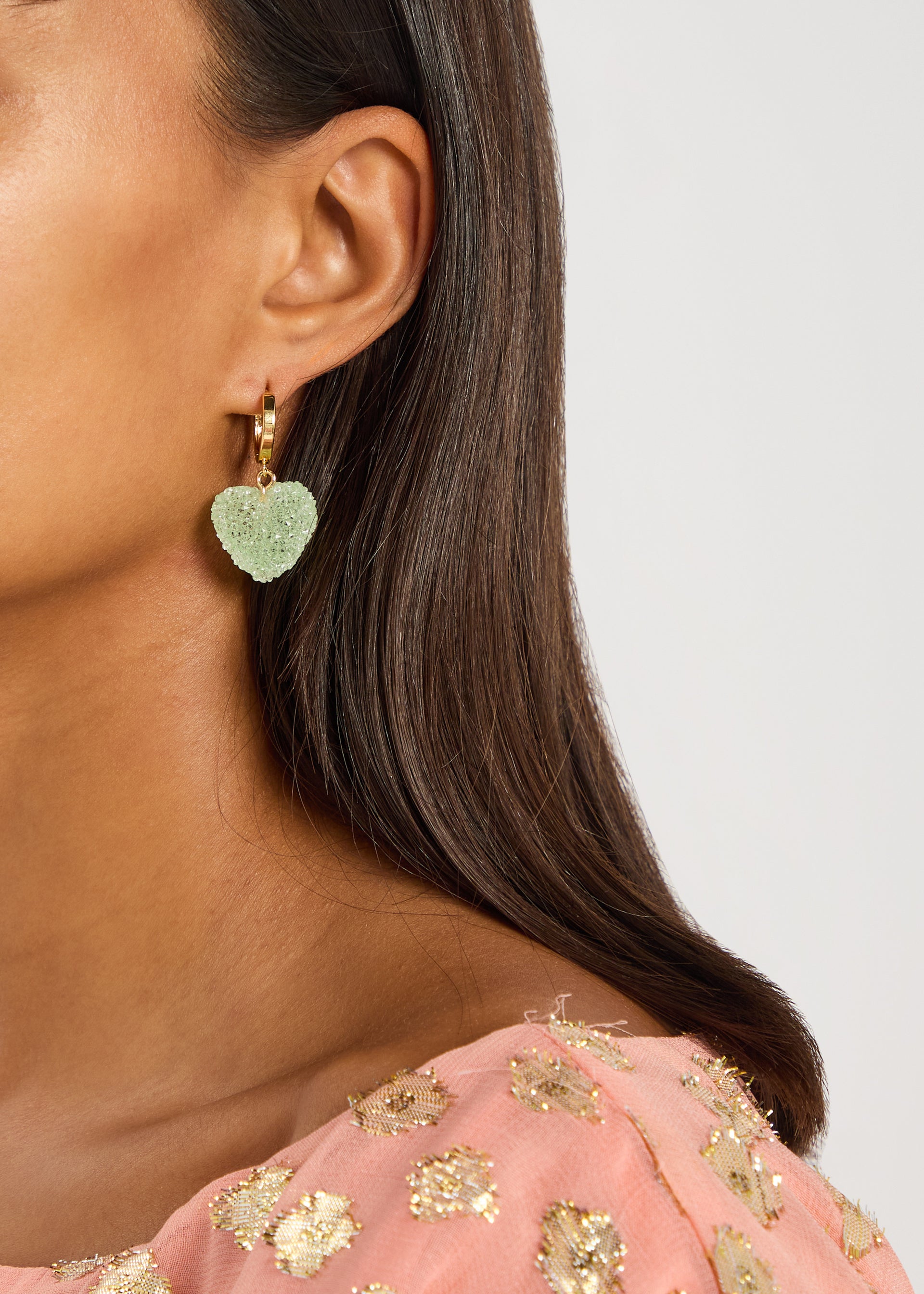 Jelly Heart 18kt gold-plated hoop earrings