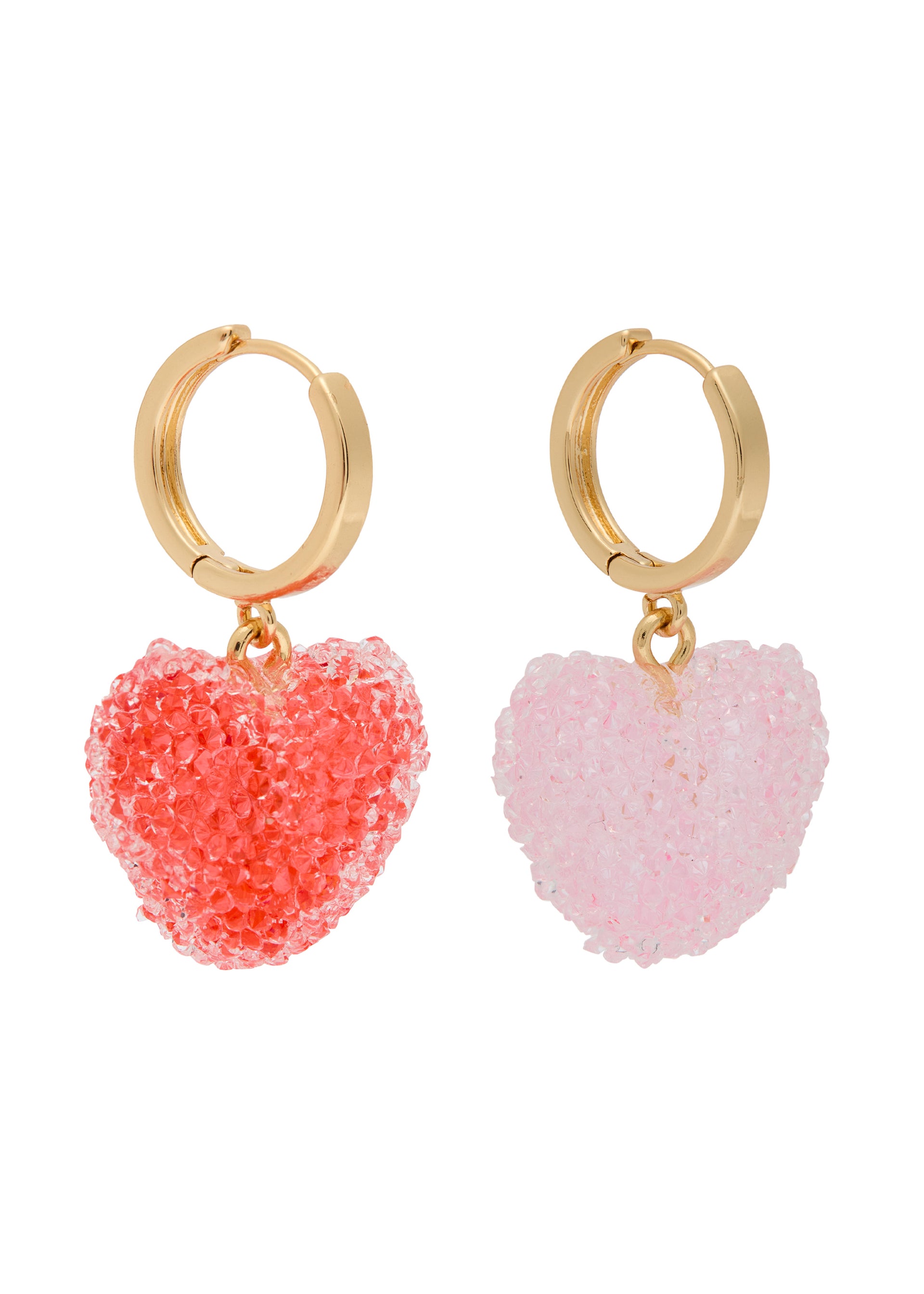 Jelly Heart 18kt gold-plated hoop earrings