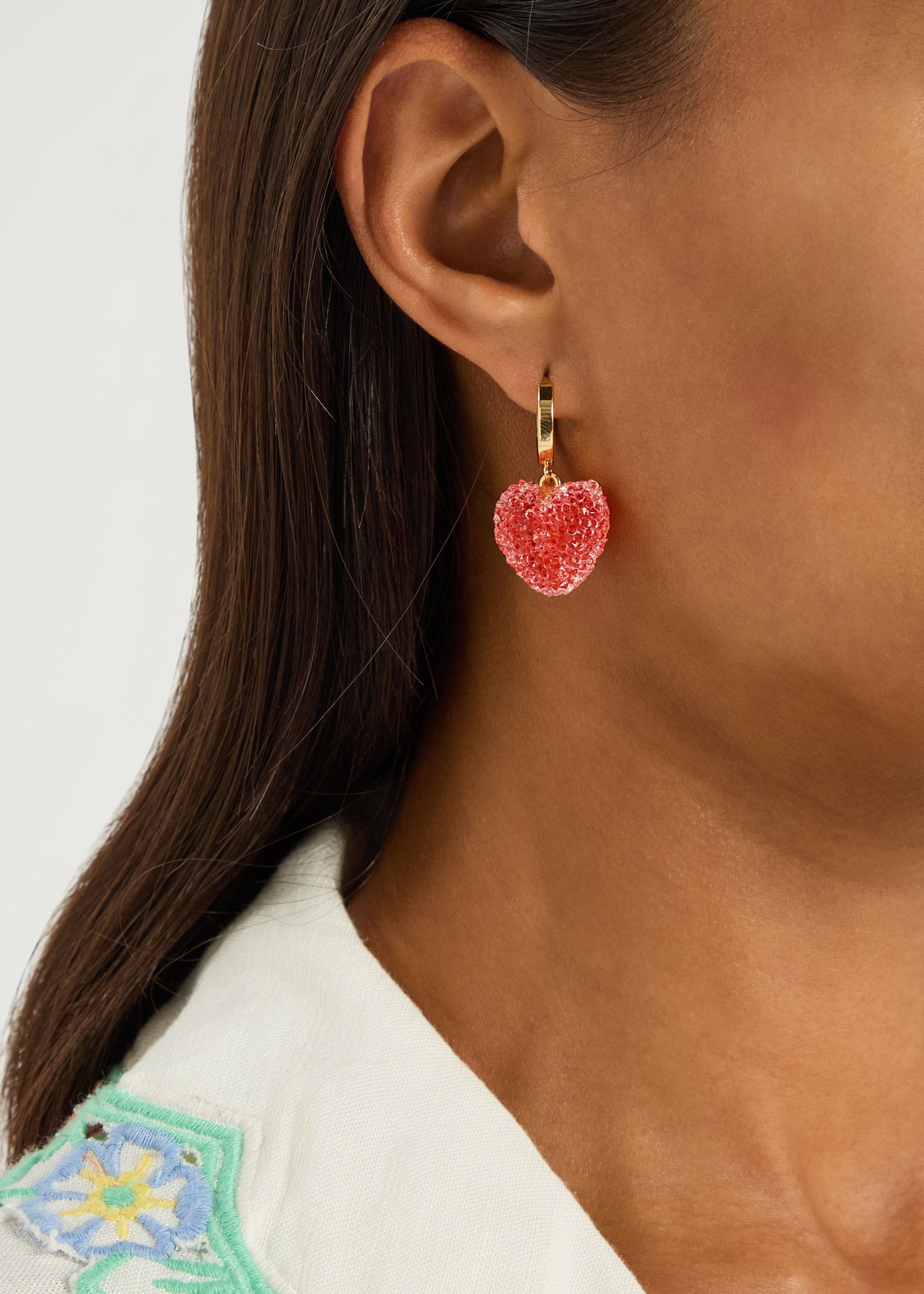 Jelly Heart 18kt gold-plated hoop earrings