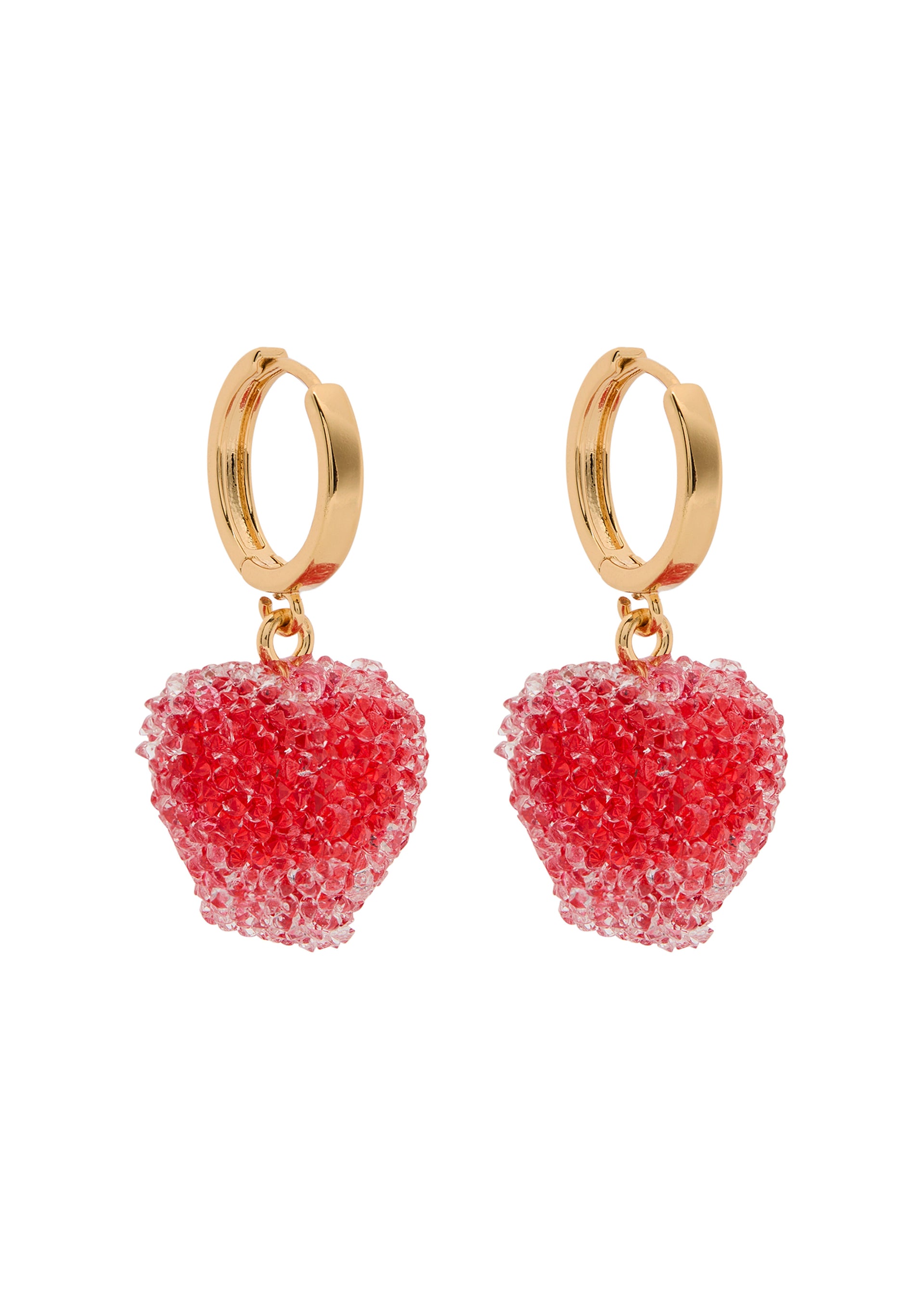 Jelly Heart 18kt gold-plated hoop earrings