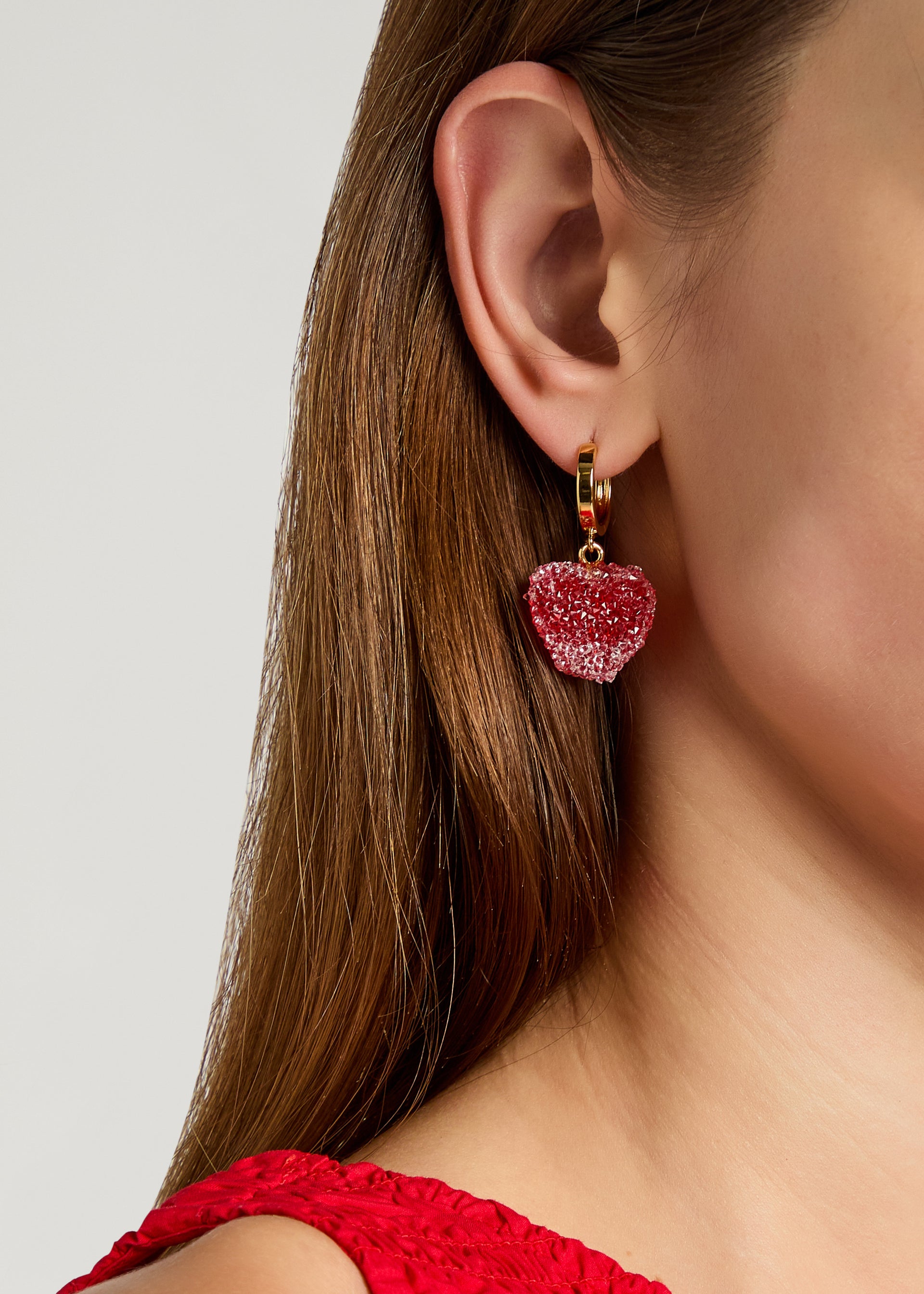 Jelly Heart 18kt gold-plated hoop earrings