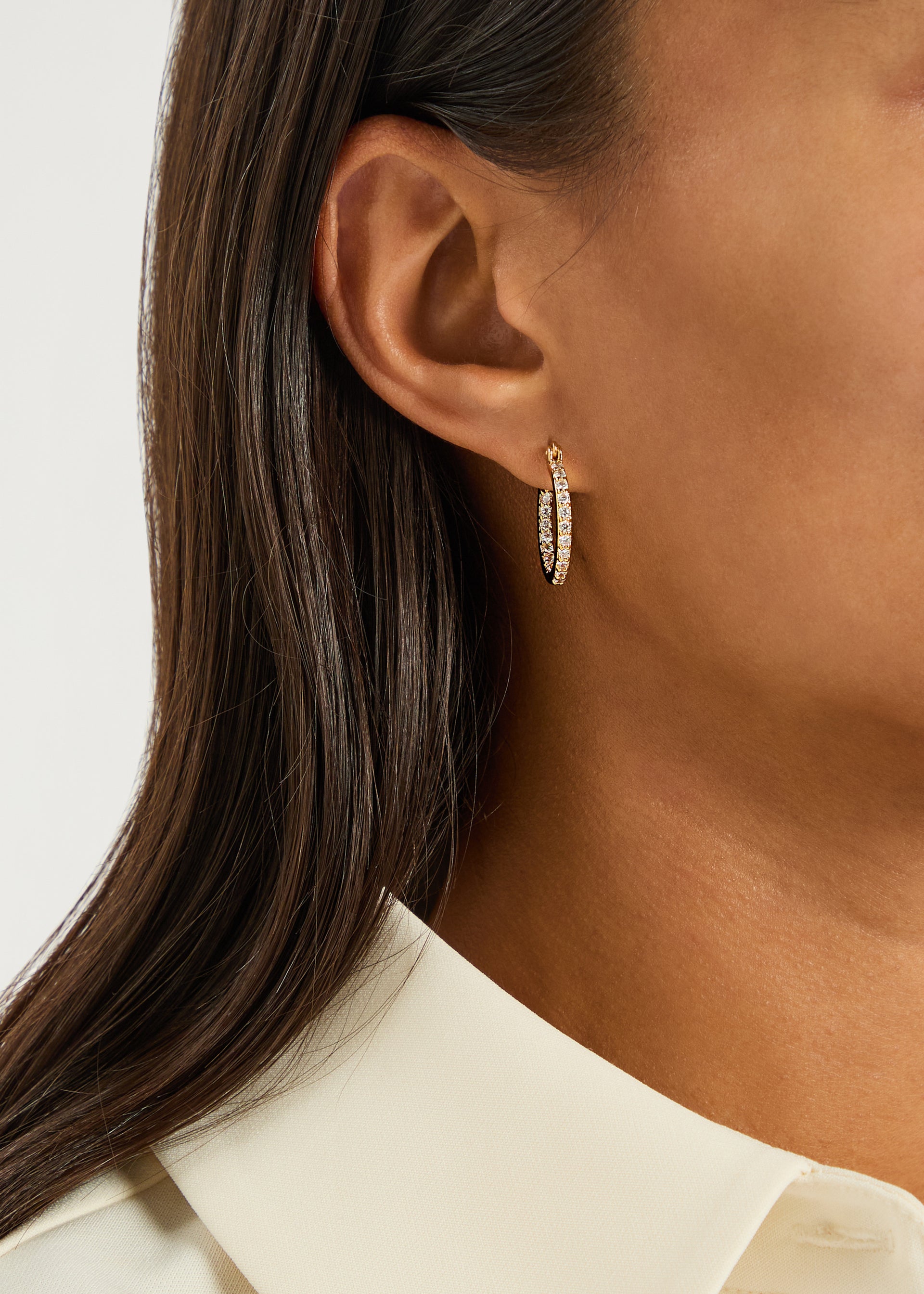 Mini Serena 18kt gold-plated hoop earrings