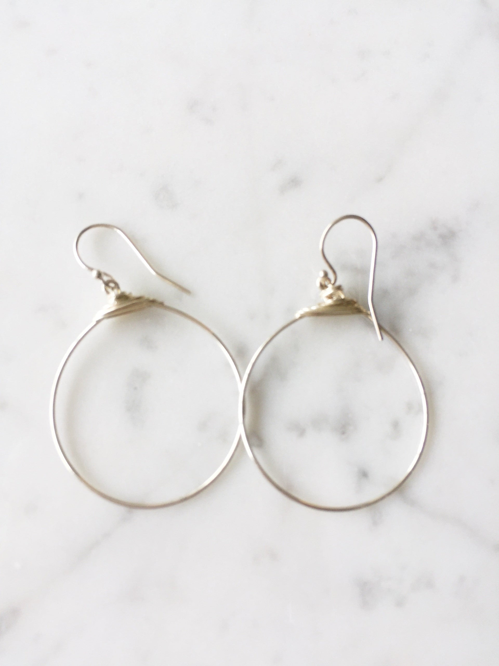 Small Featherweight Hoop Demi Fine Earring in Silver with Silver Wrap